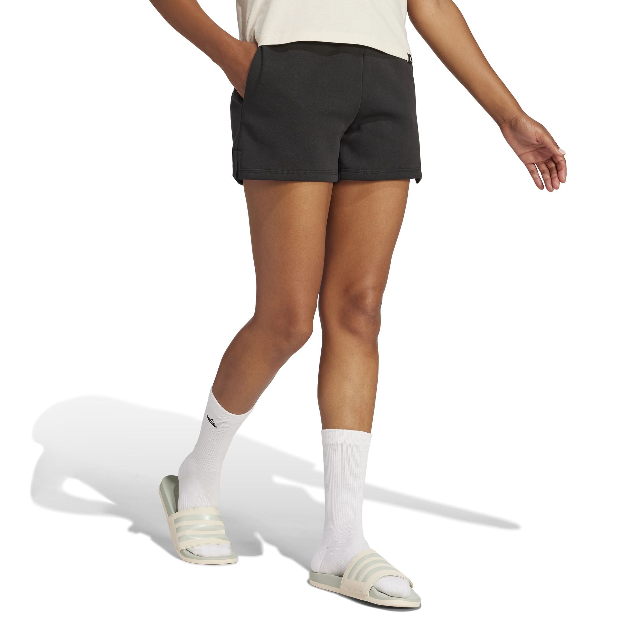 adidas Essentials Small Logo Feel Cozy Womens Shorts