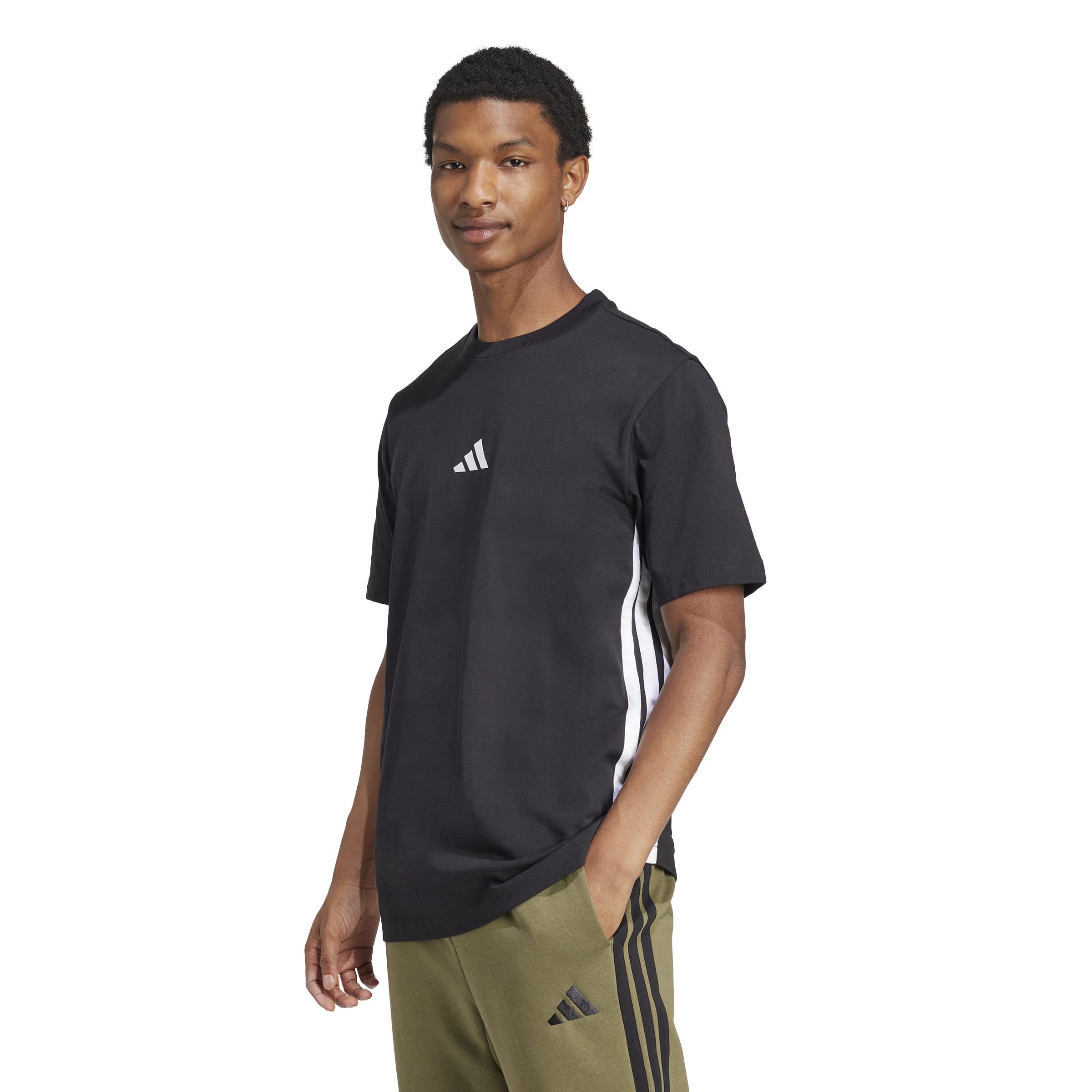 adidas 3-Stripes Single Jersey Mens Tee