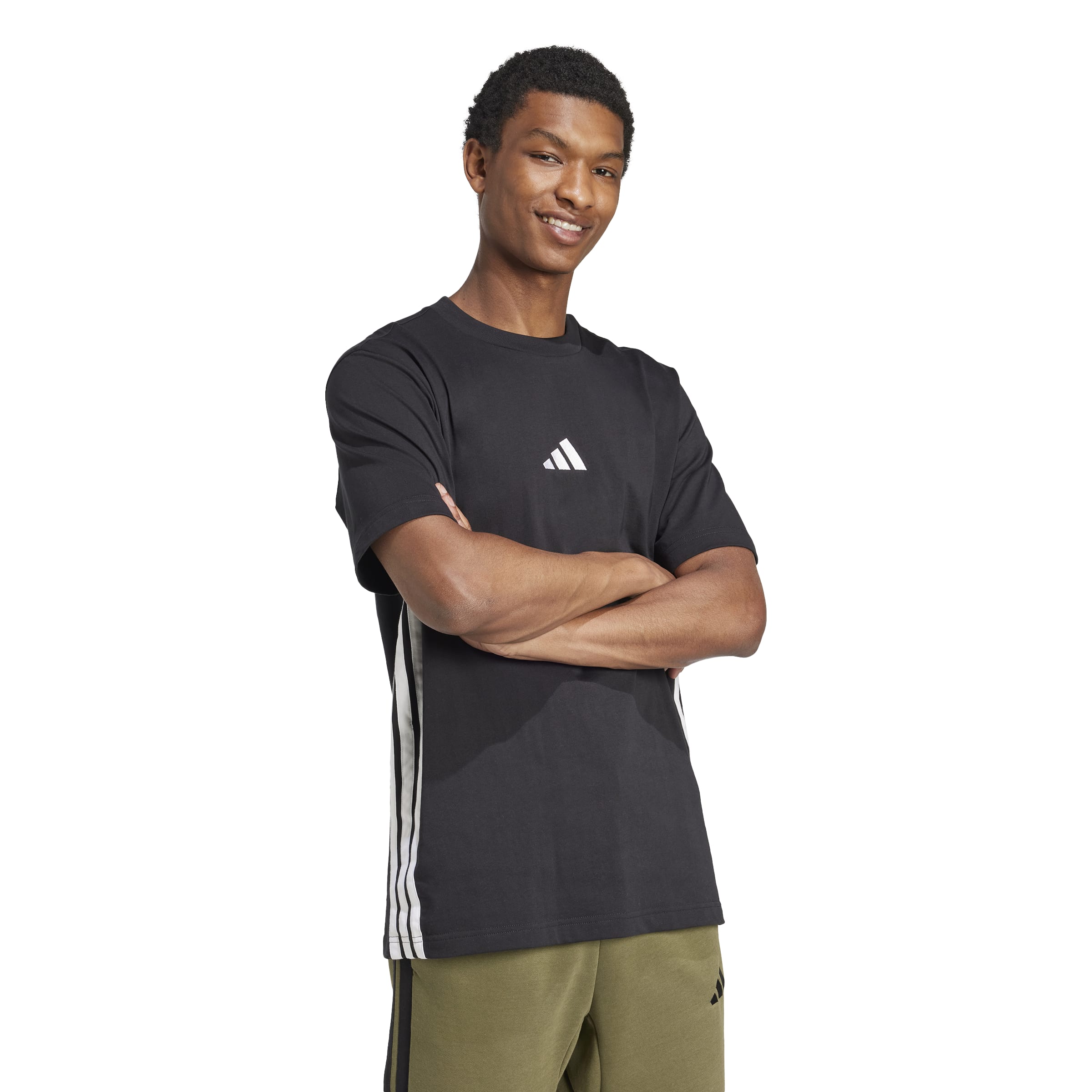 adidas 3-Stripes Single Jersey Mens Tee