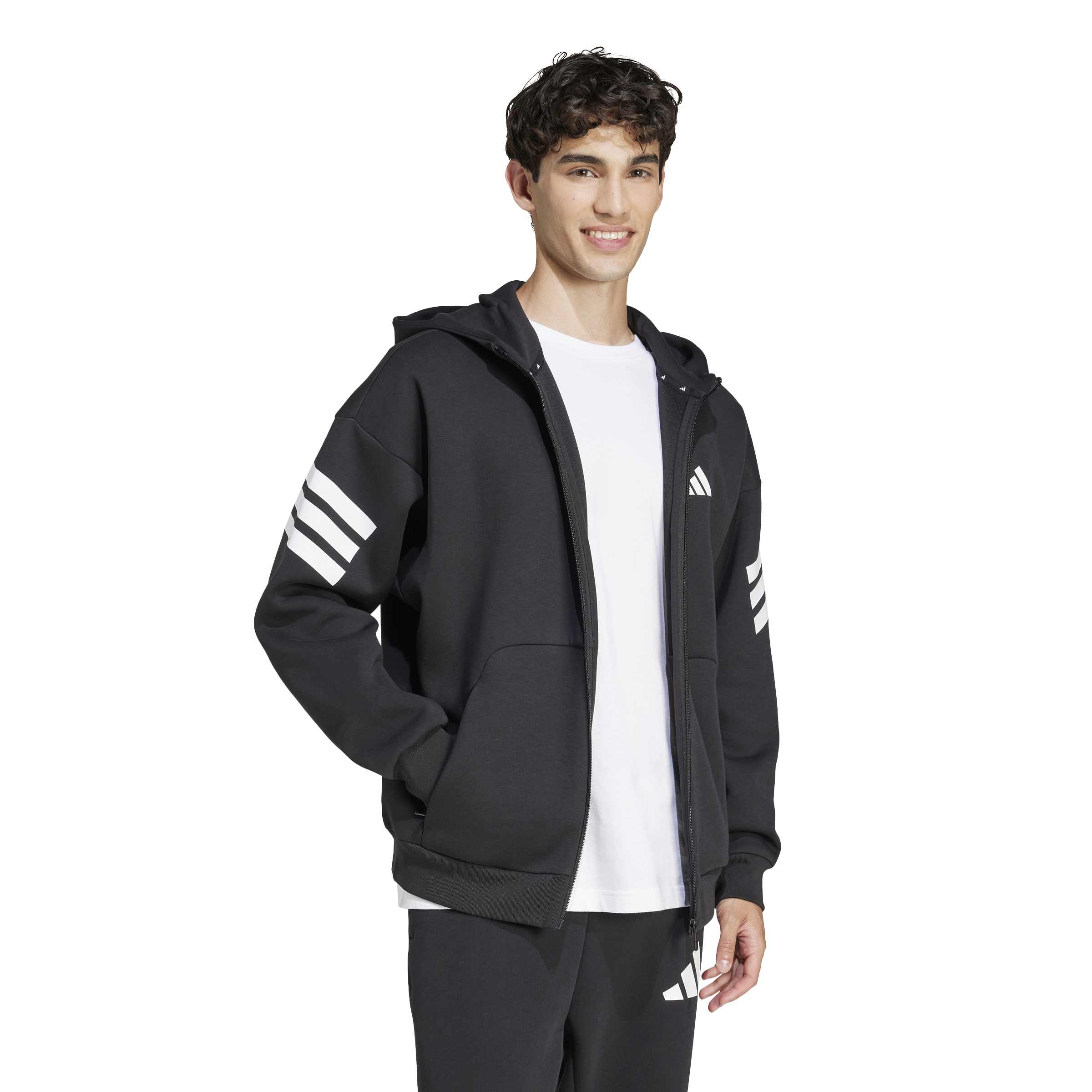 adidas Future Icons 3-Stripes Mens Full Zip Hoodie