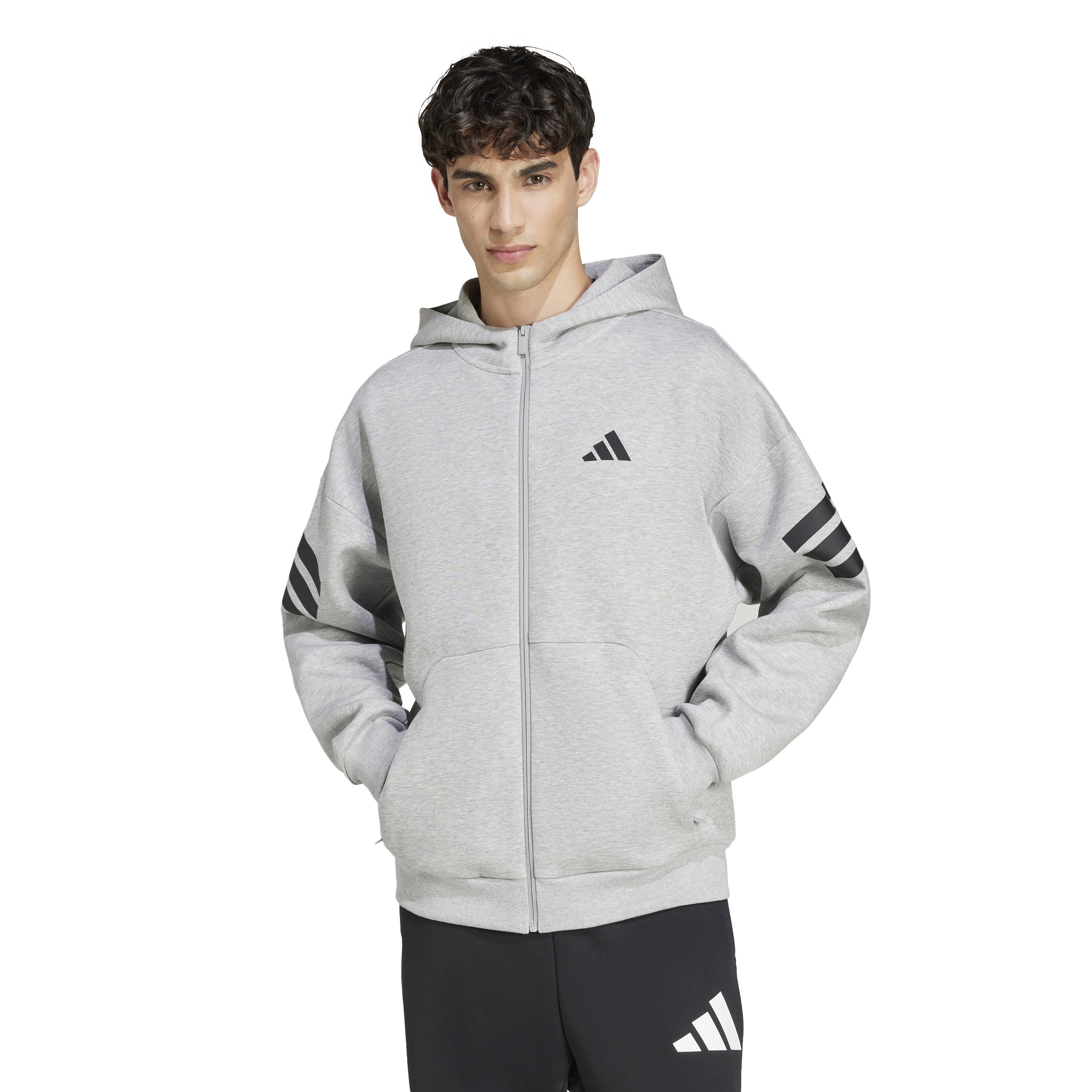 adidas Future Icons 3-Stripes Mens Full Zip Hoodie