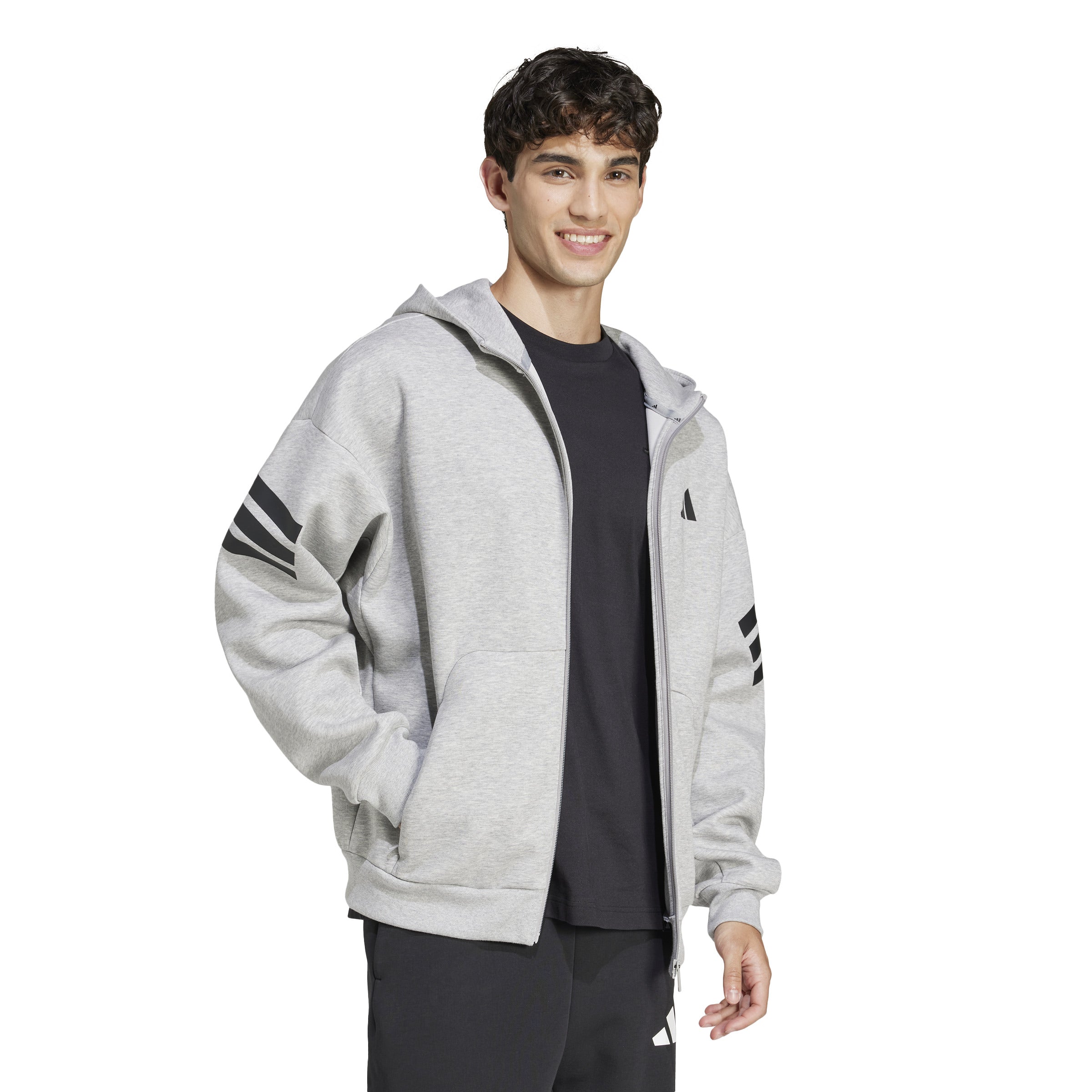 adidas Future Icons 3-Stripes Mens Full Zip Hoodie