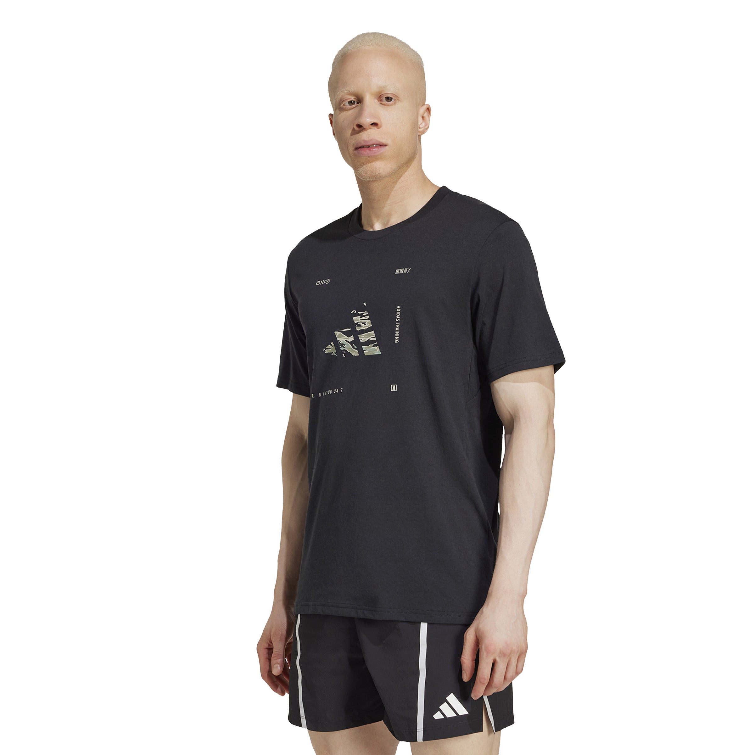adidas Climacool Training Camo Logo Graphic Mens Tee
