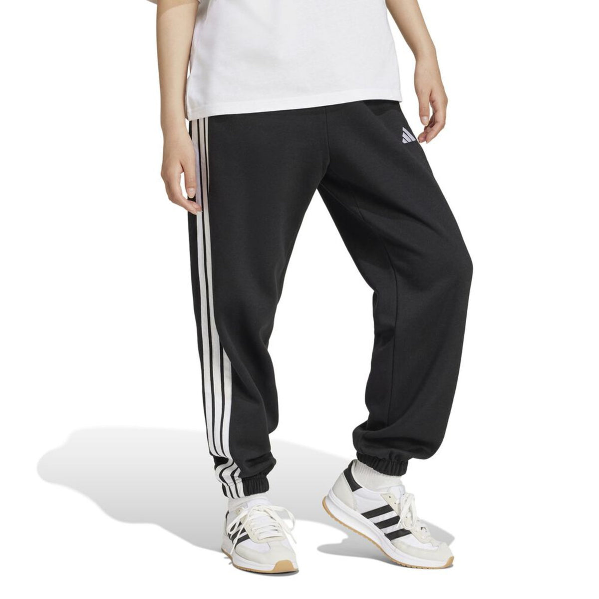 adidas Essentials 3-Stripes Loose Fit Fleece Womens Pants
