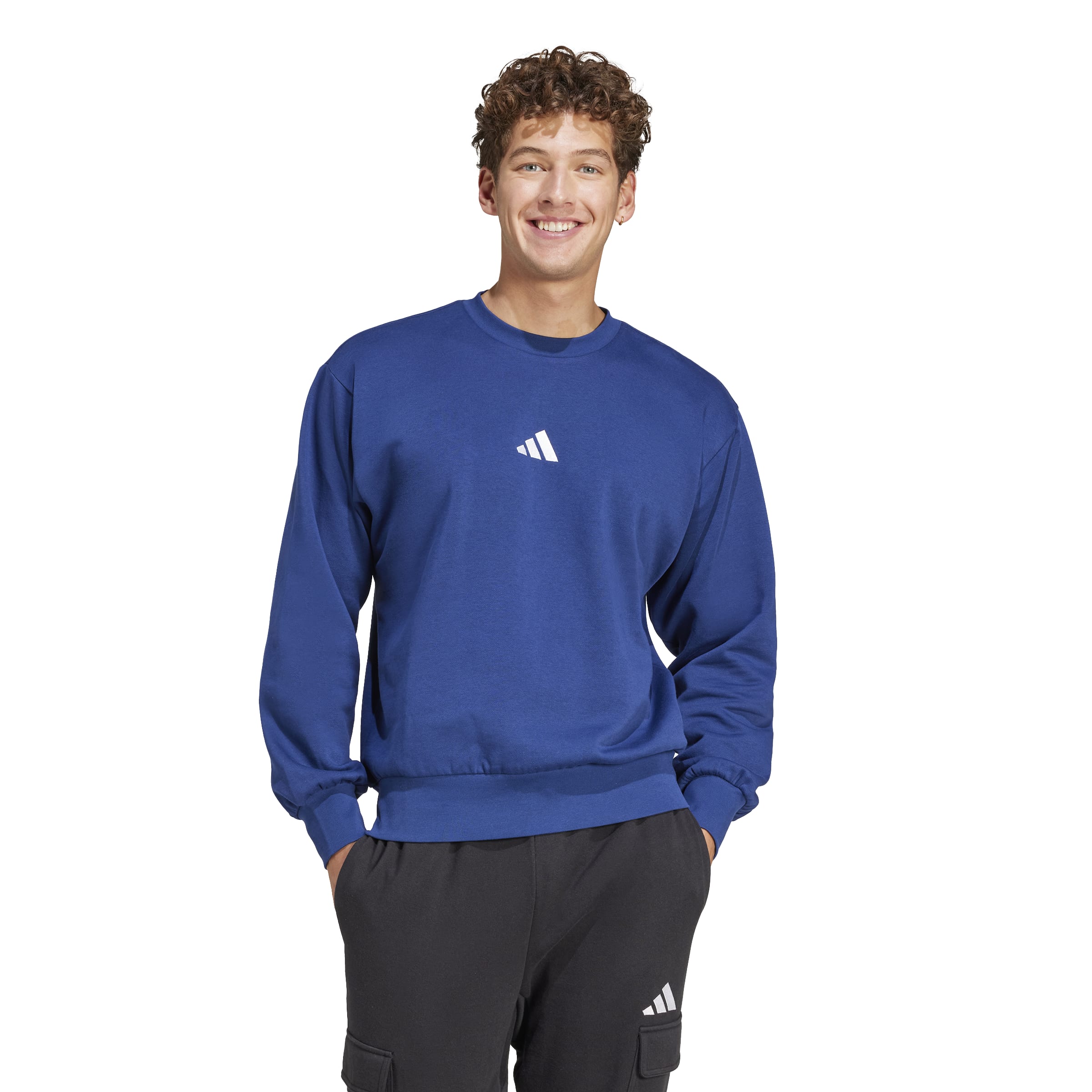 adidas Essentials Feel Cozy Mens Fleece Sweatshirt