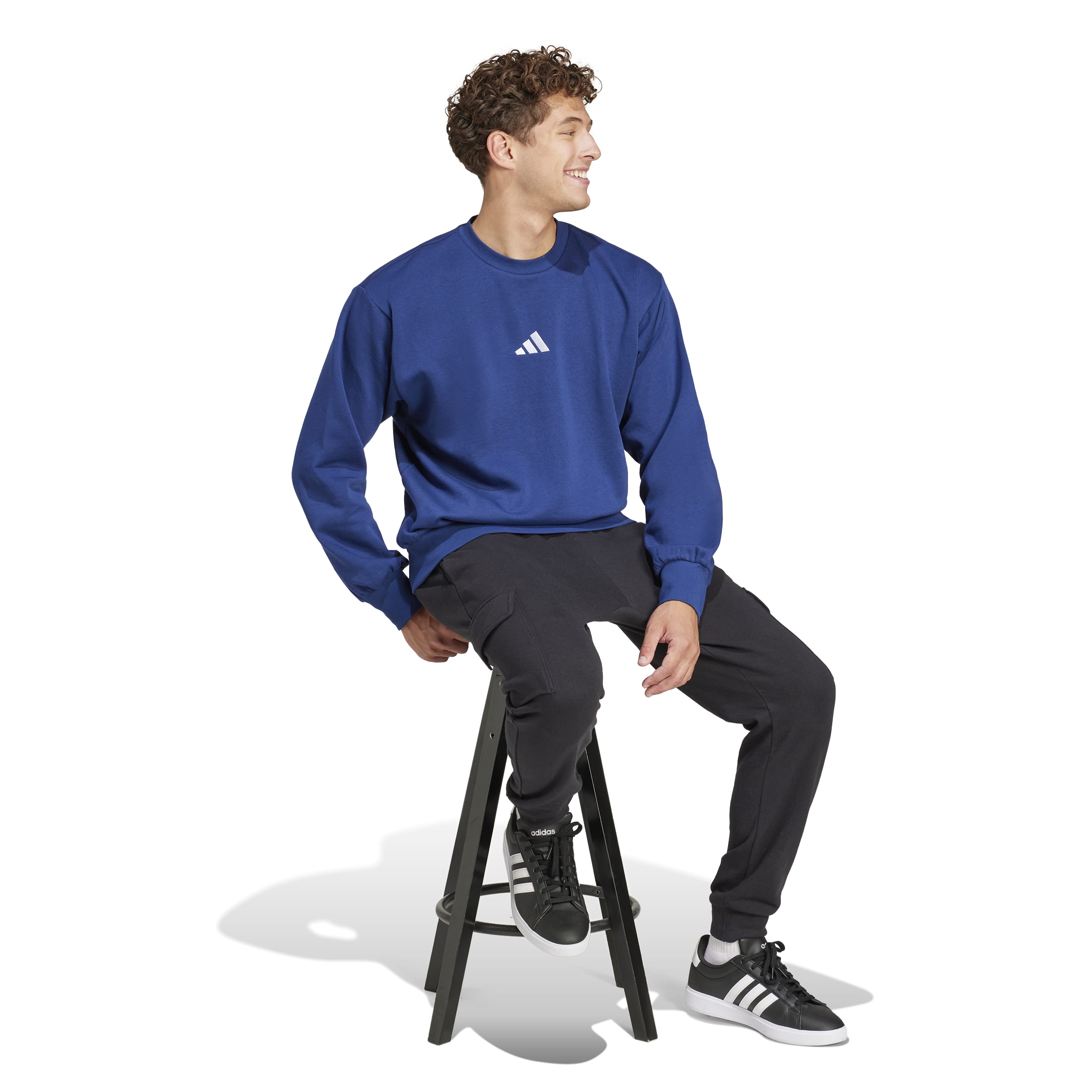 adidas Essentials Feel Cozy Mens Fleece Sweatshirt