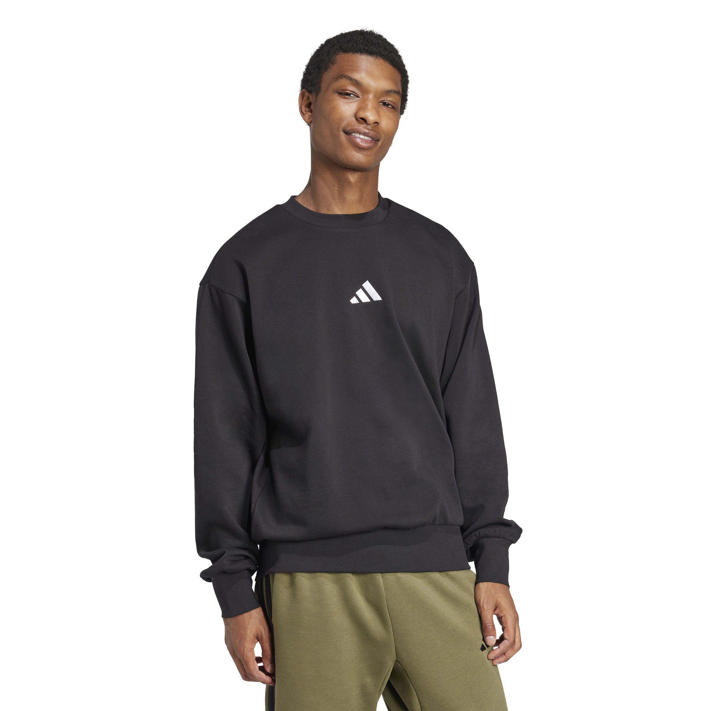 adidas Essentials Feel Cozy Mens Fleece Sweatshirt