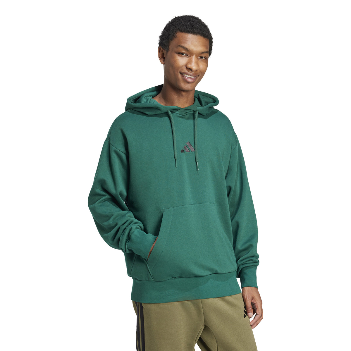 adidas Essentials Feel Cozy Mens Fleece Hoodie