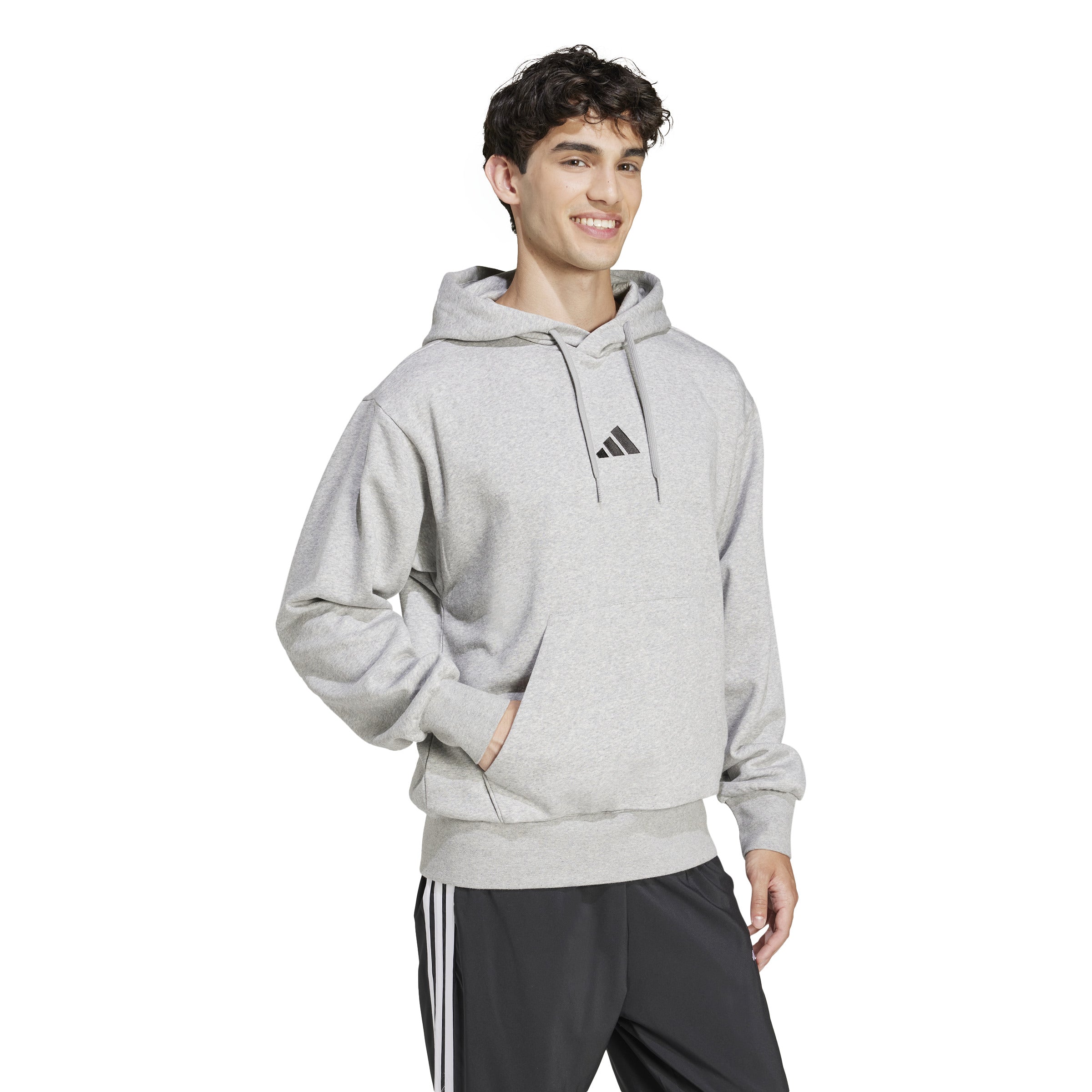 adidas Essentials Feel Cozy Mens Fleece Hoodie