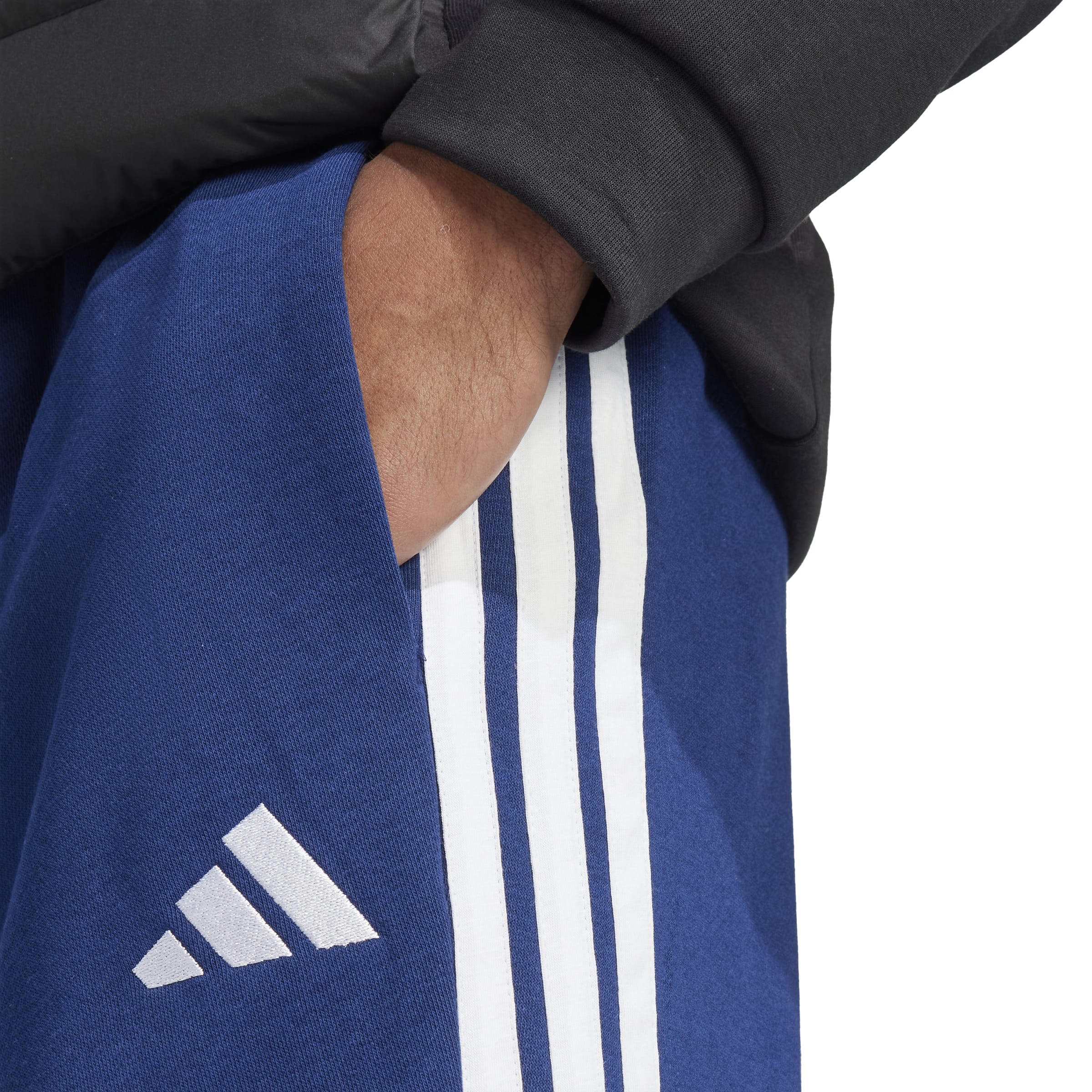 adidas Essentials 3-Stripes Mens Open Hem Fleece Pants