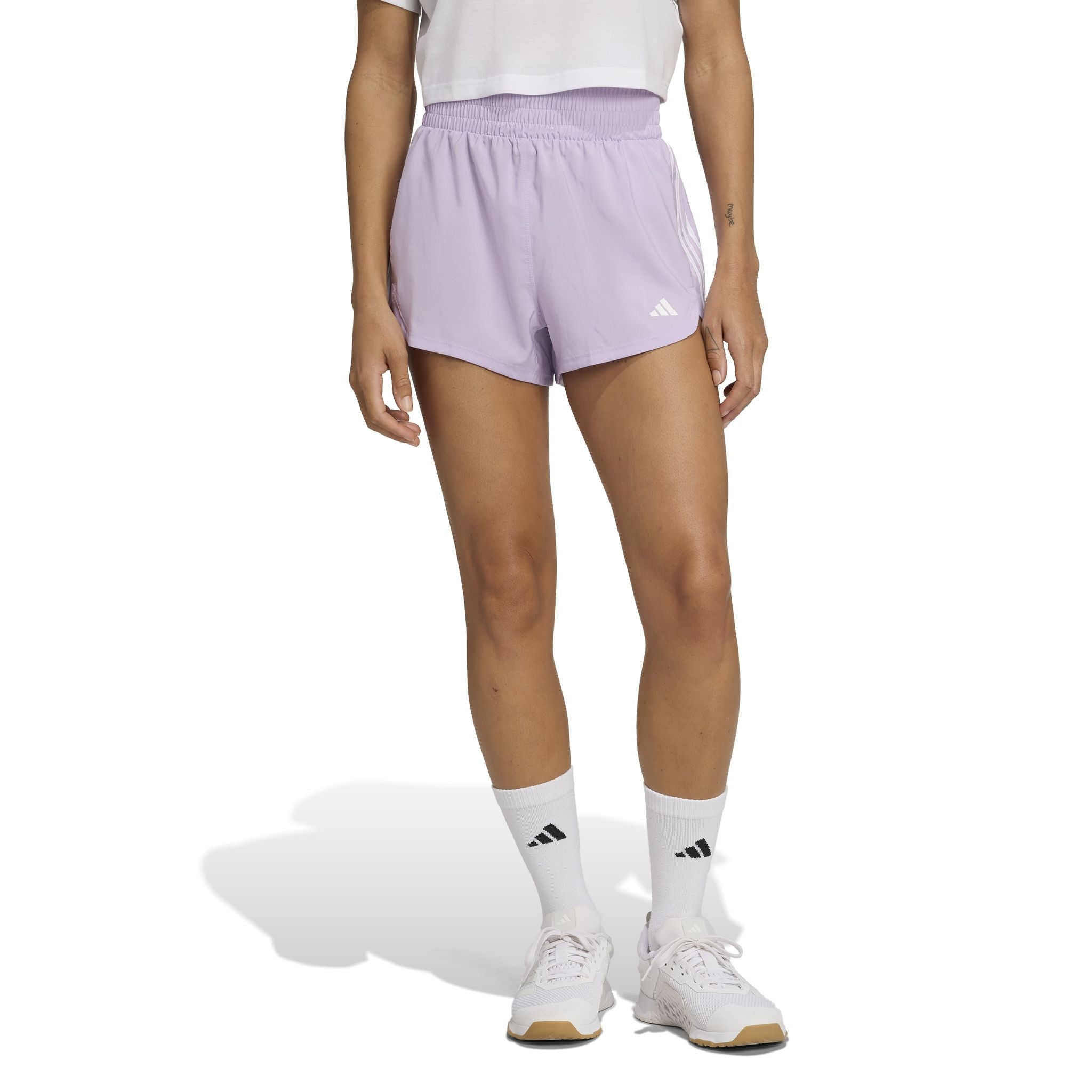 adidas Pacer Training 3-Stripes Woven High-Rise Womens Shorts