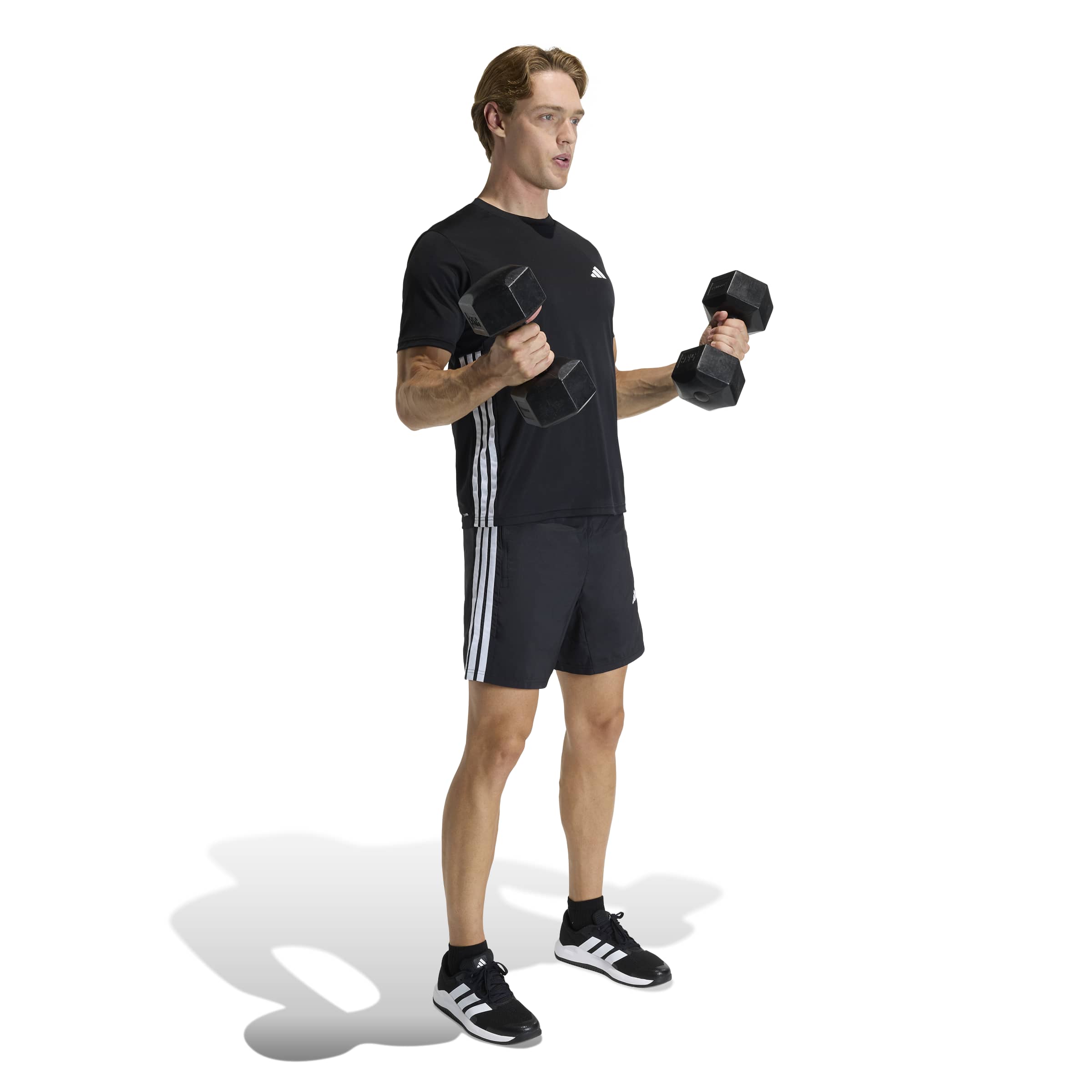 adidas Workout Essentials Base 3 Stripes 5-Inch Mens Shorts