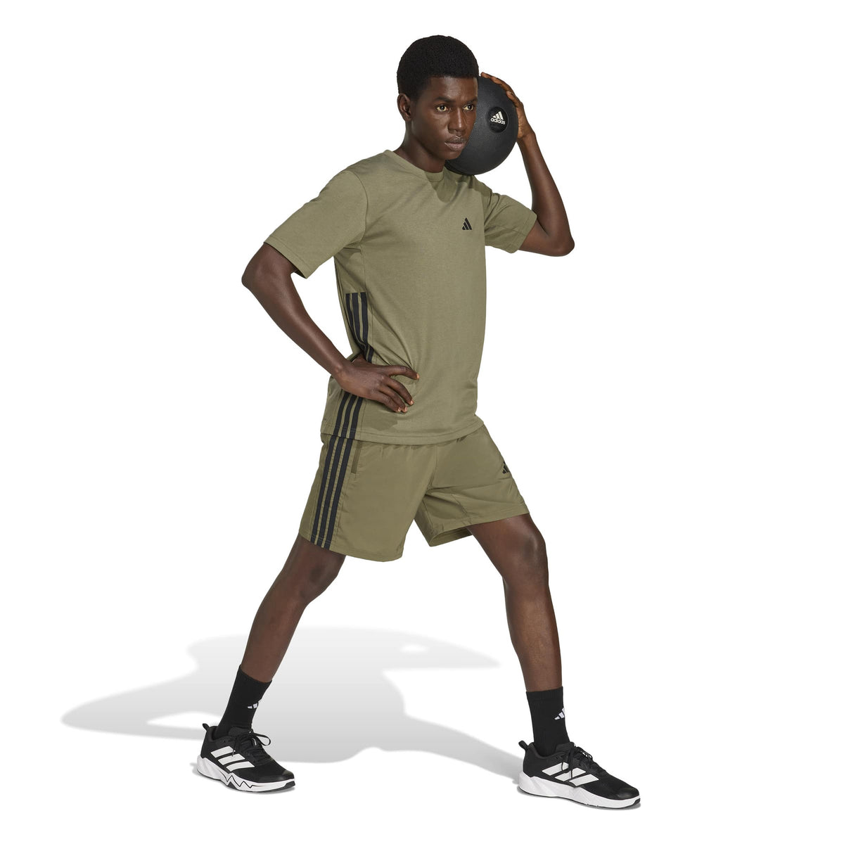 adidas Workout Essentials Base 3 Stripes Mens Woven Shorts
