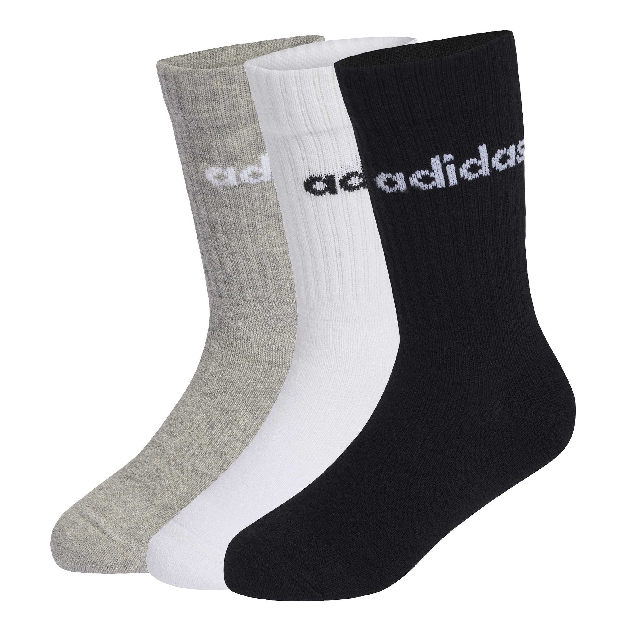 adidas Linear Crew Kids Socks 3 Pack