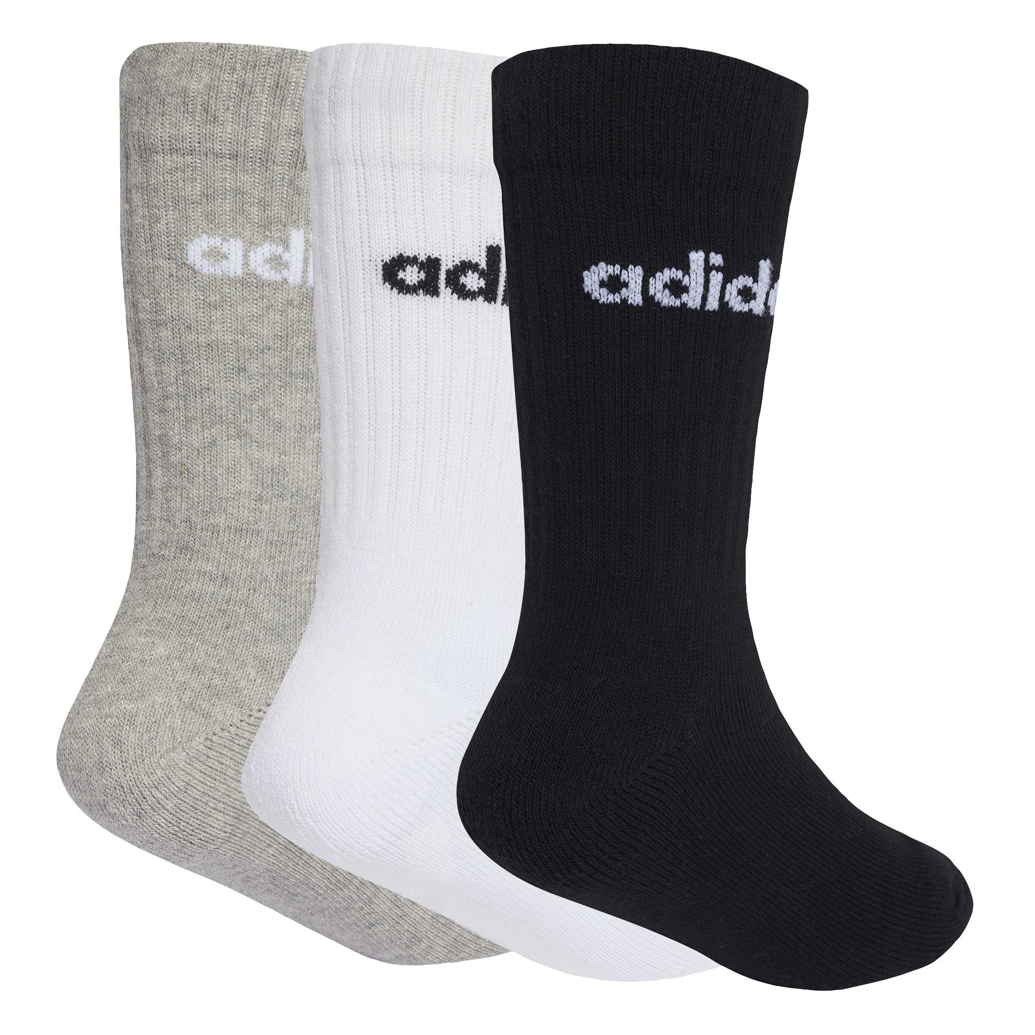 adidas Linear Crew Kids Socks 3 Pack