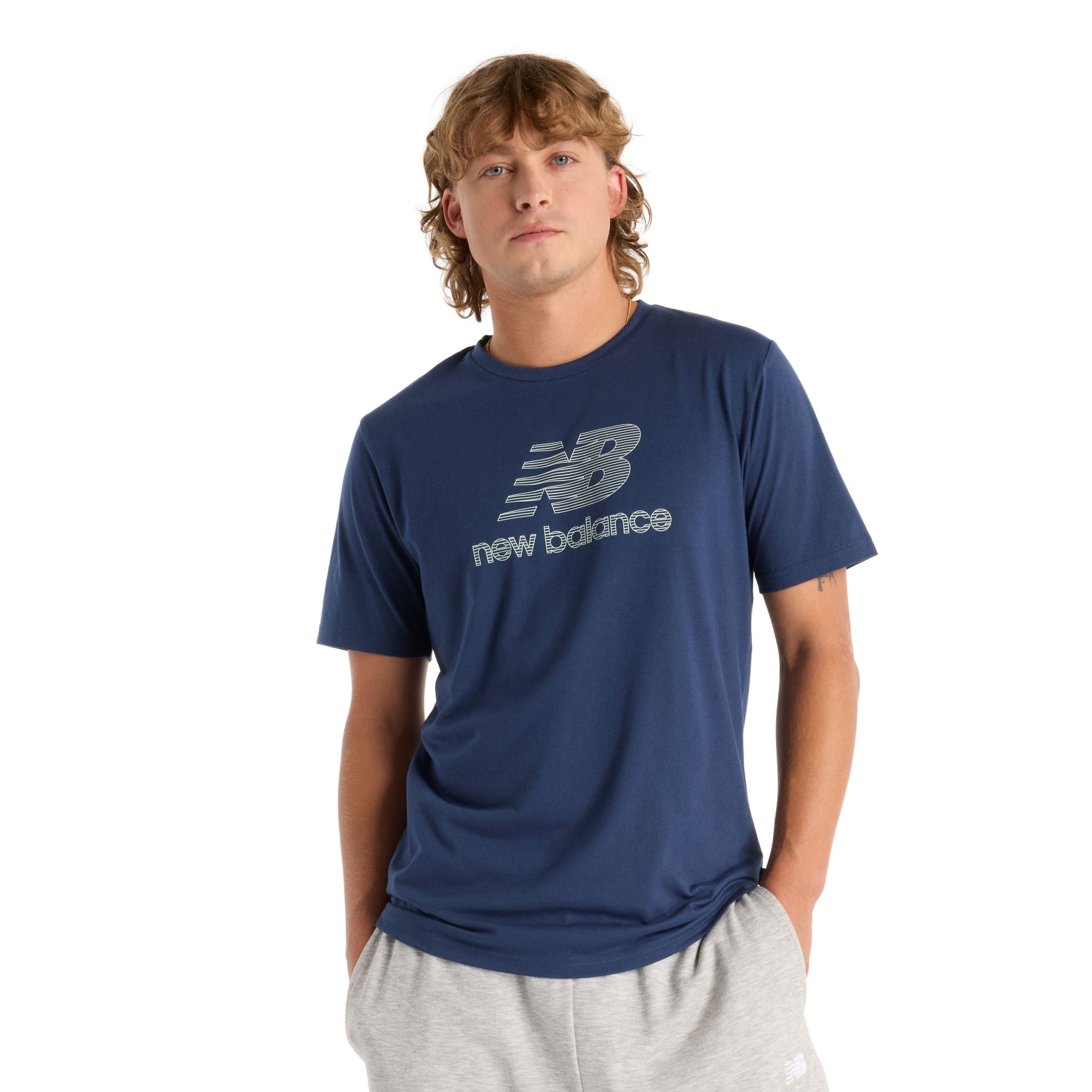 New Balance Heathertech Logo Mens Tee
