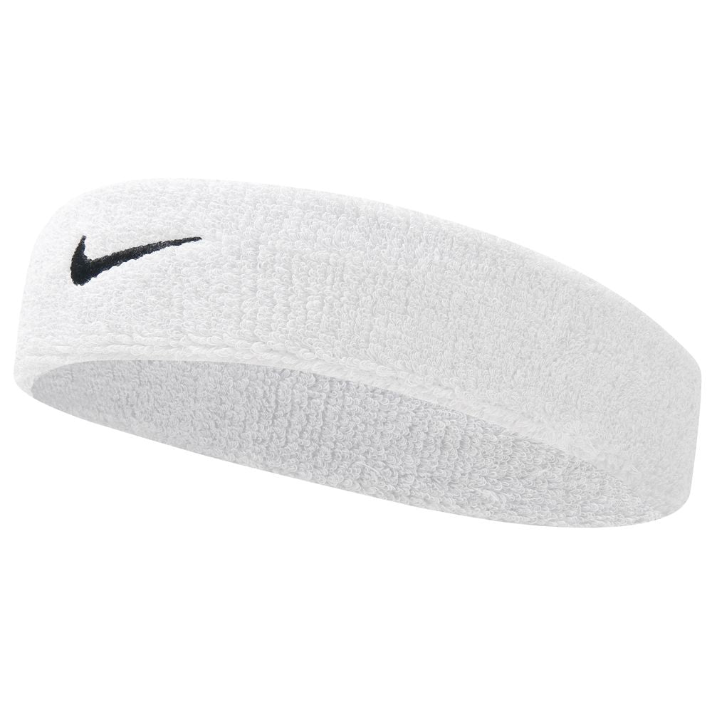 White, Nike Swoosh Headband White-Black - SportsPower