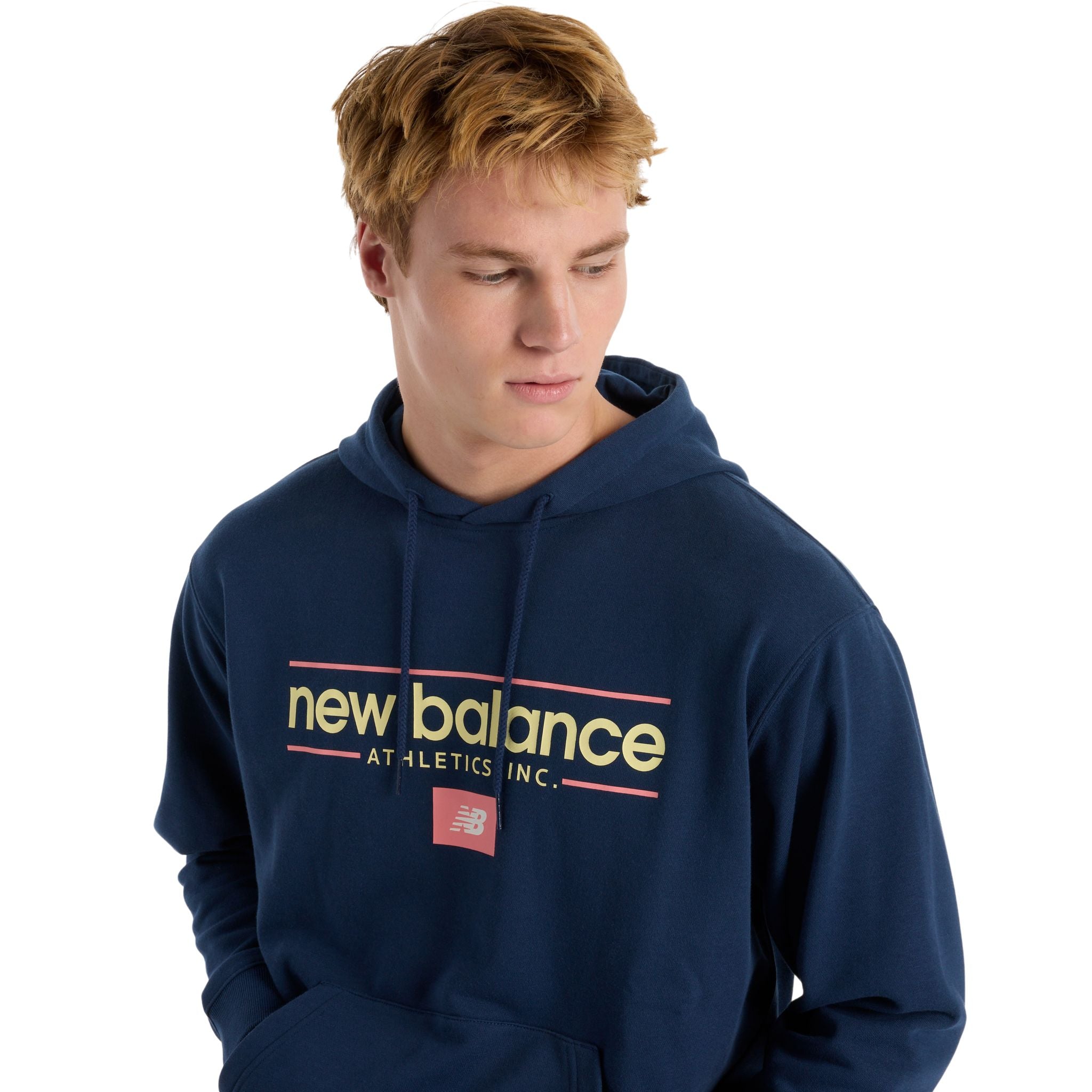 New Balance Relaxed Linear Athletics Mens Hoodie