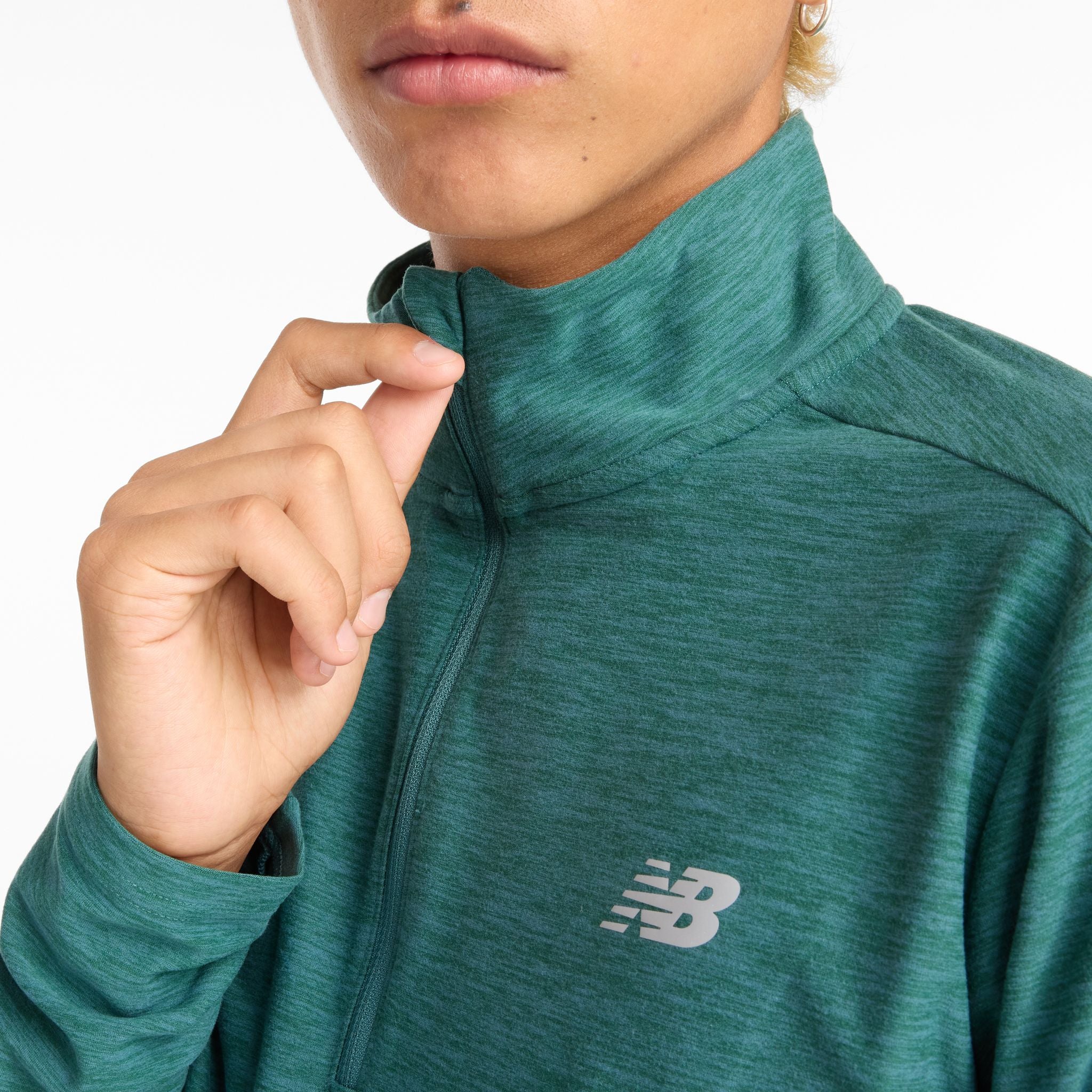New Balance Space Dye Quarter Zip Mens Sweatshirt