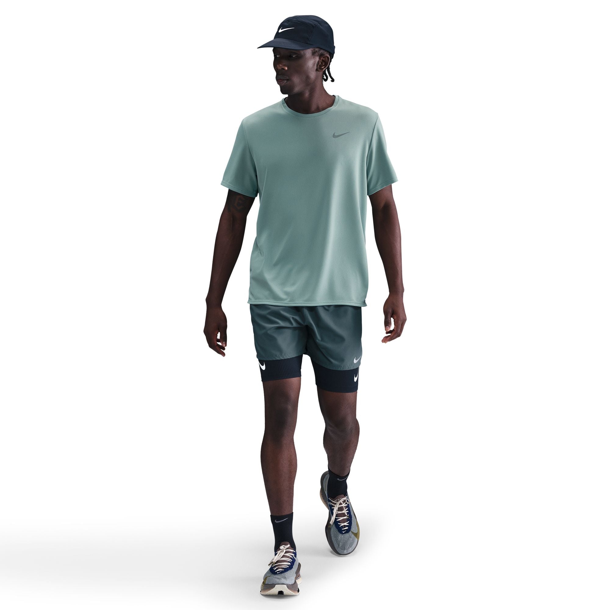 Nike Miler Dri-FIT UV Short Sleeve Mens Running Tee