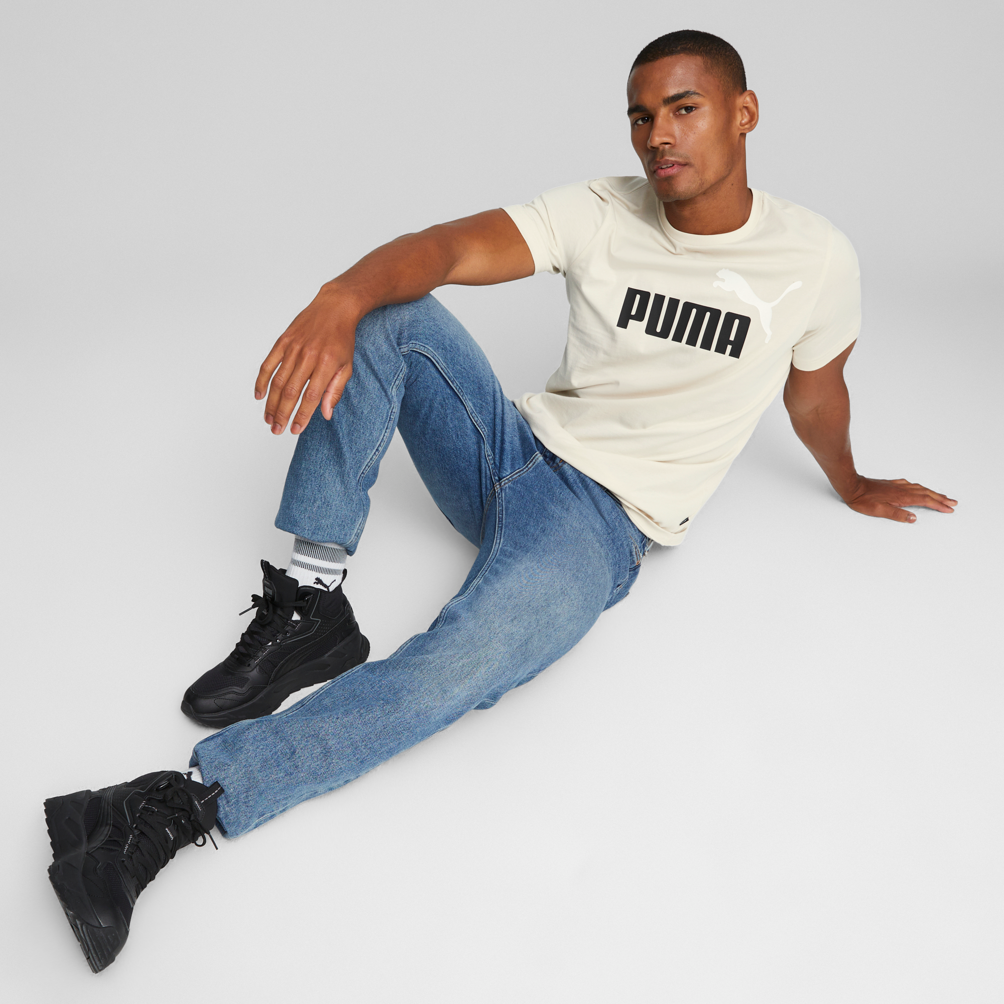 PUMA ESS+ 2 Colour Logo Mens Tee