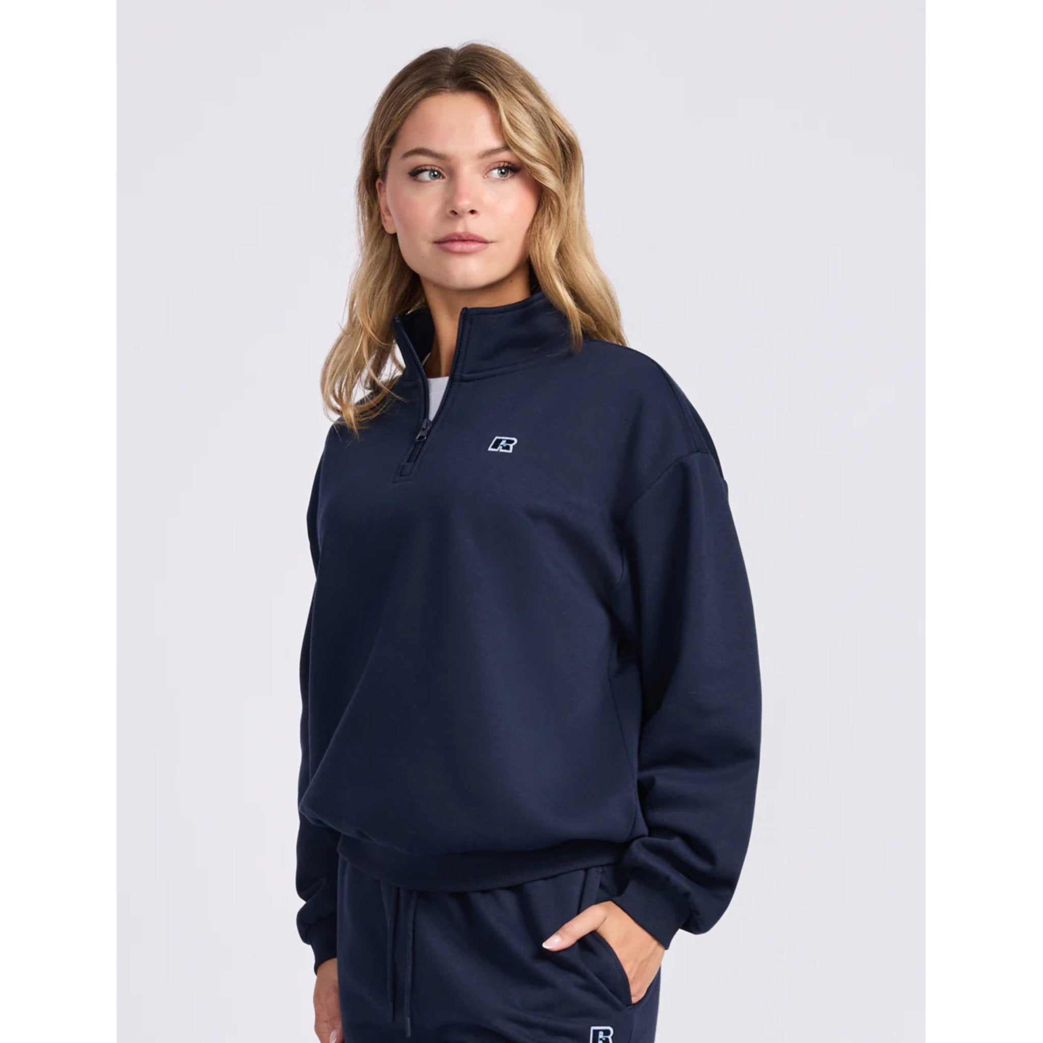 Russell Athletic R Logo Womens Quarter Zip