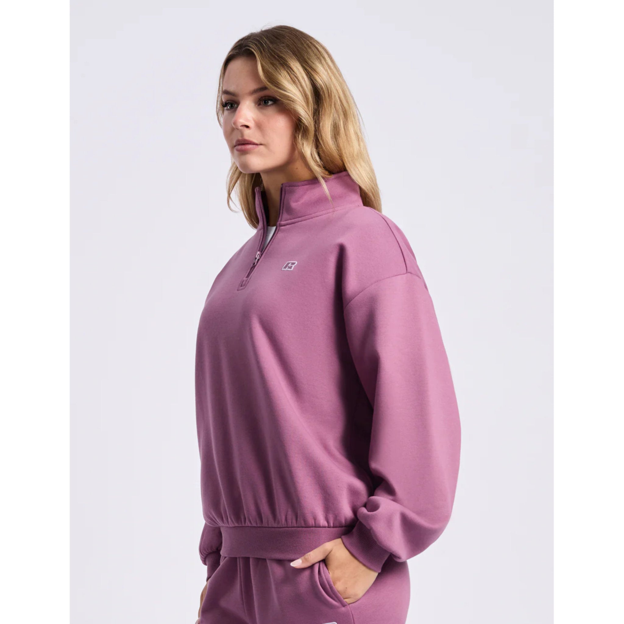 Russell Athletic R Logo Womens Quarter Zip