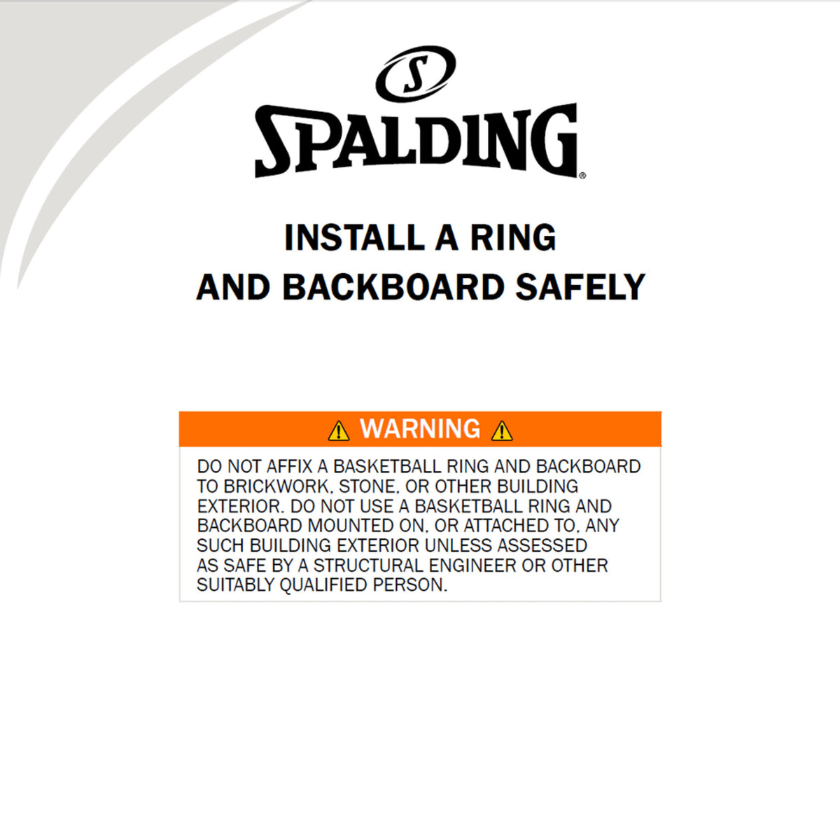 Spalding Acrylic Basketball Backboard & Rim Combo 52-Inch