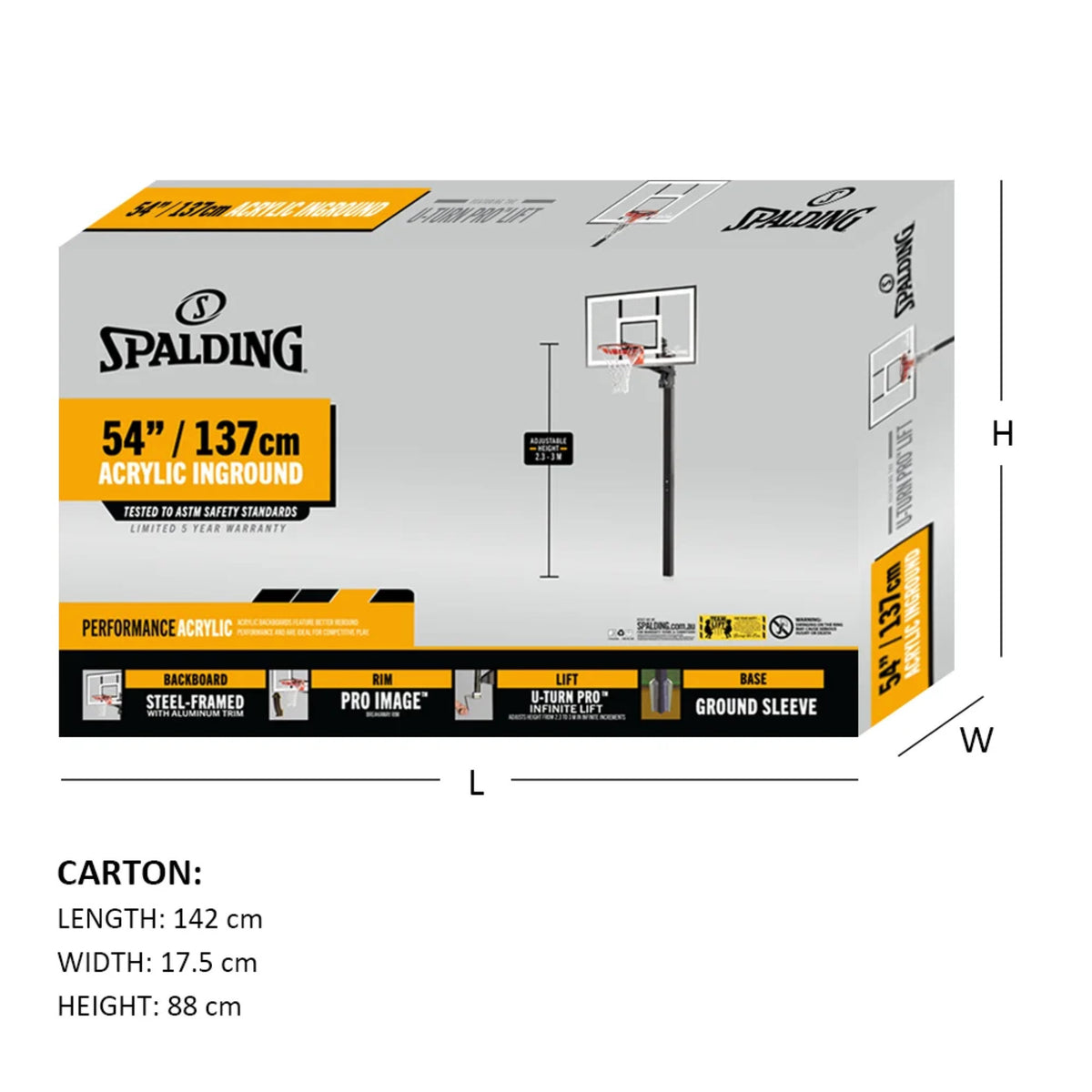 Spalding U-Turn In-Ground Acrylic Basketball System 54-Inch