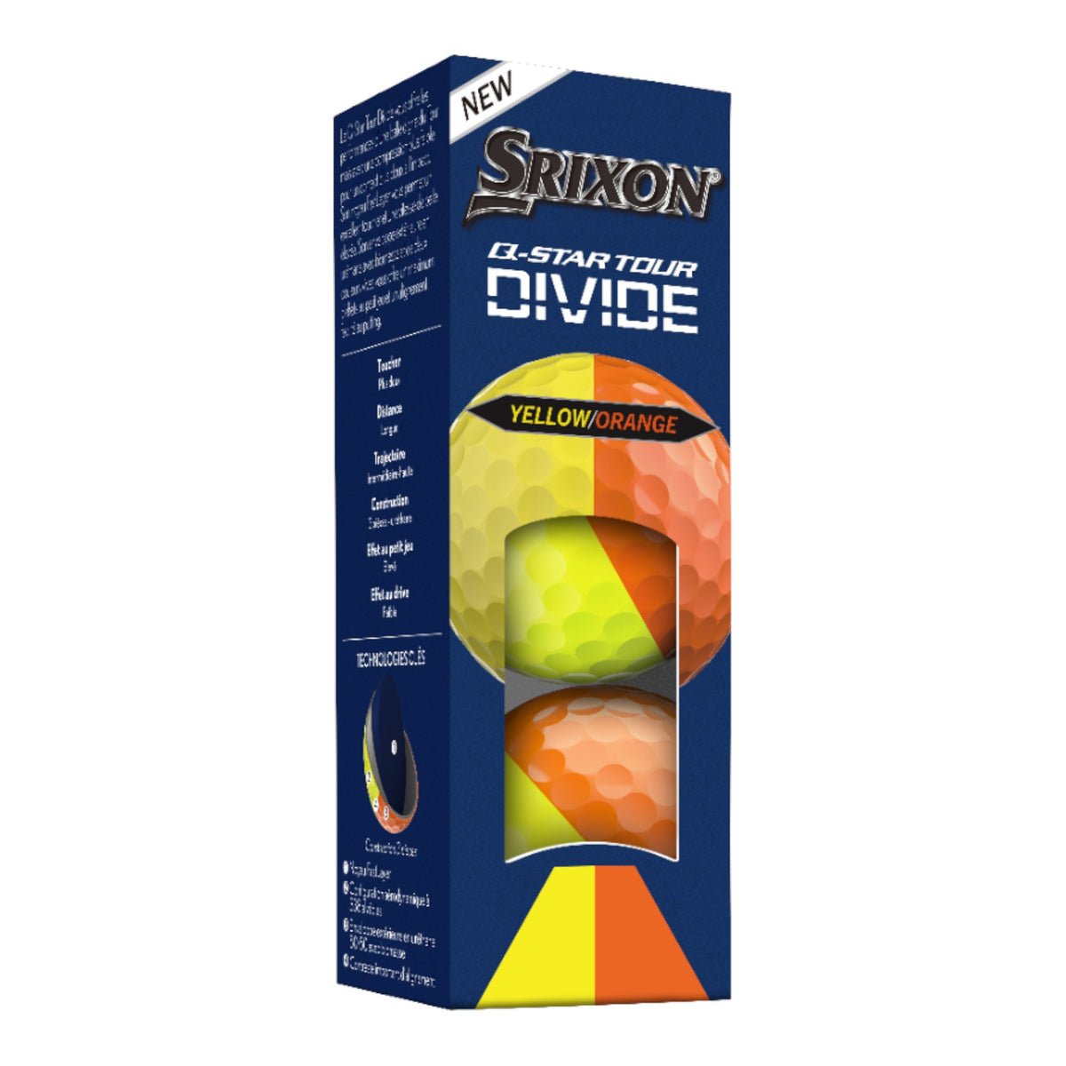 Srixon Q-Star Tour Divide Golf Balls 12 Pack - Yellow/Orange