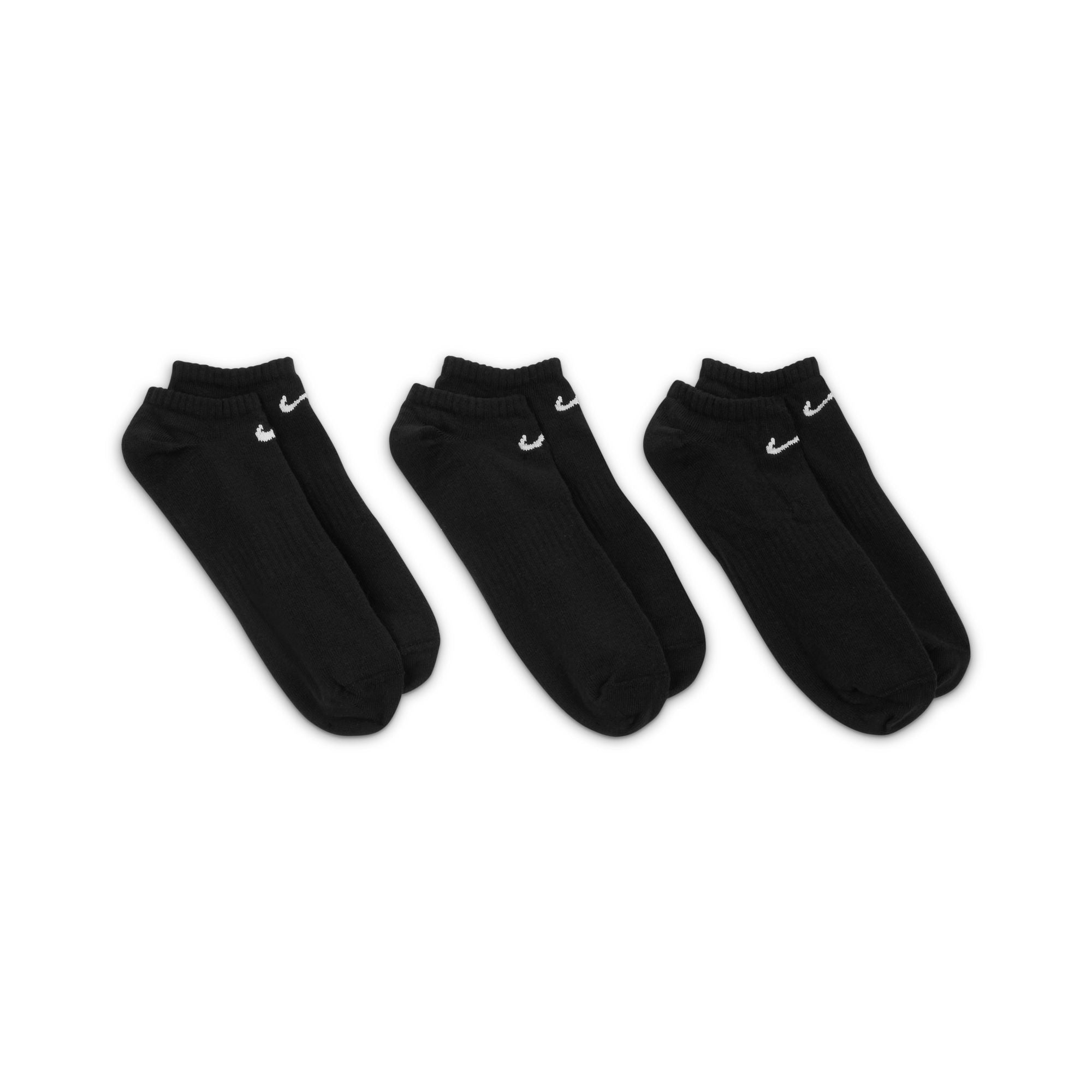 Nike Everyday Lightweight Training Black No Show Socks 3 Pack