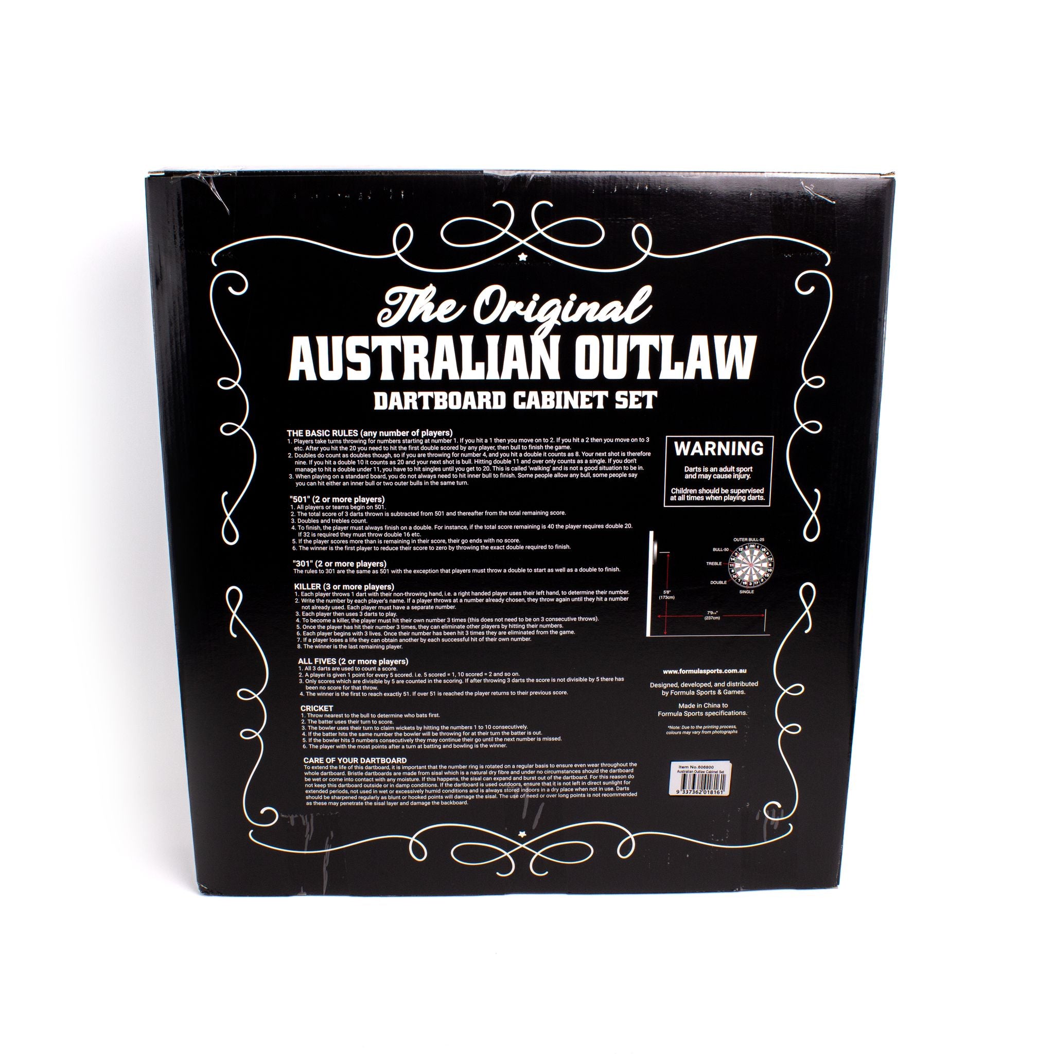 Tex Darts Australian Outlaw Dartboard Cabinet Set