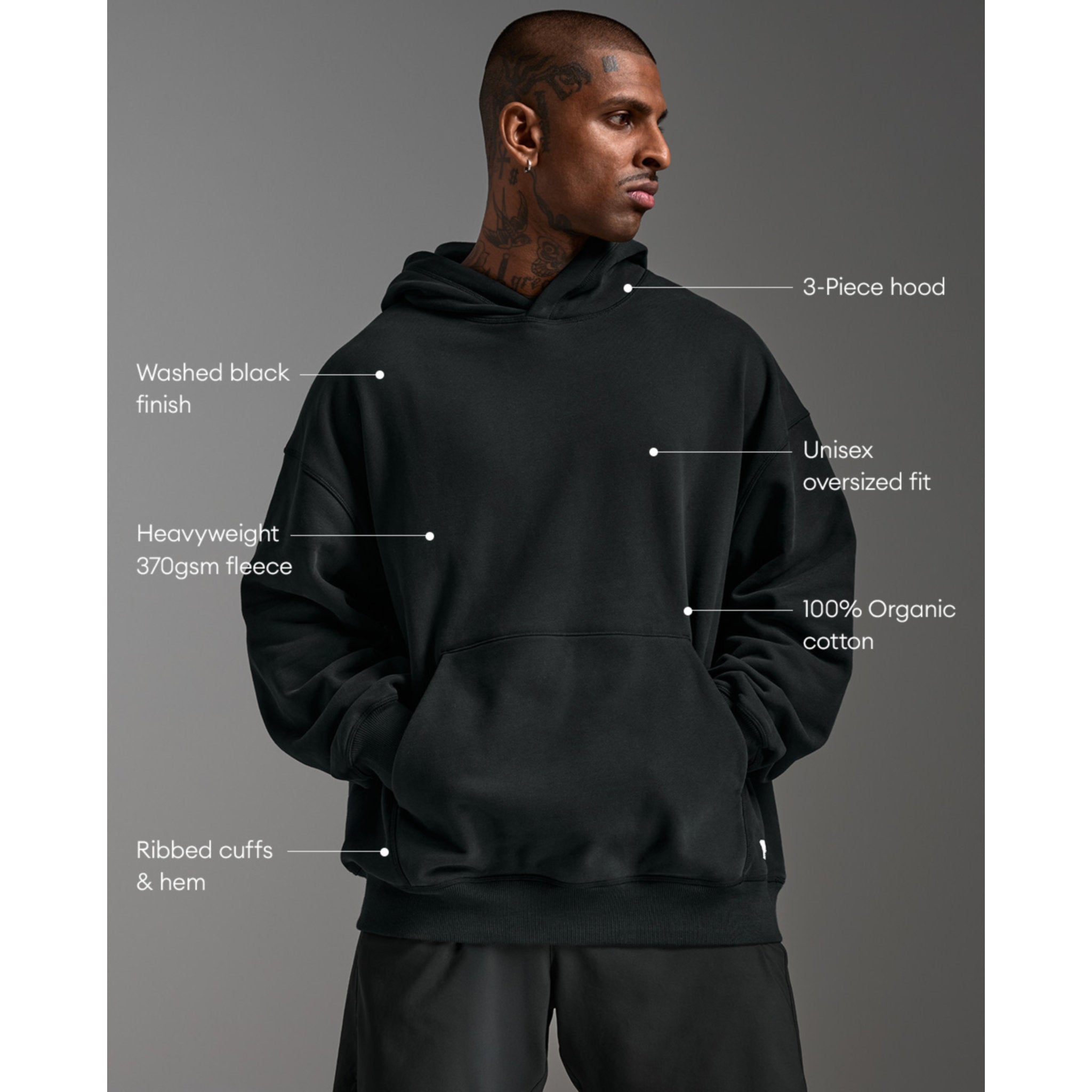 2XU EZ Oversized Organic Cotton Mens Hoodie