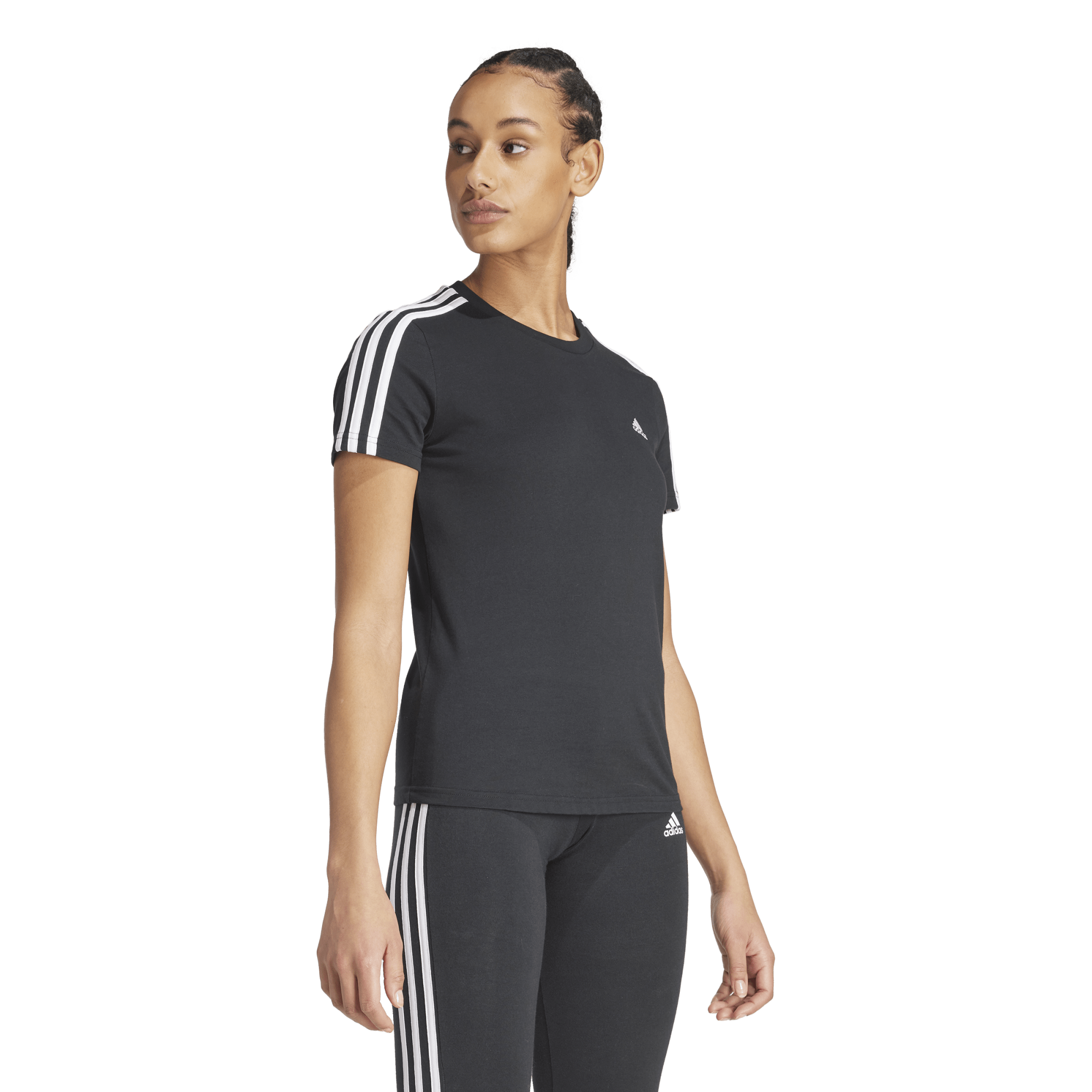 adidas Essentials Slim 3-Stripes Womens Tee