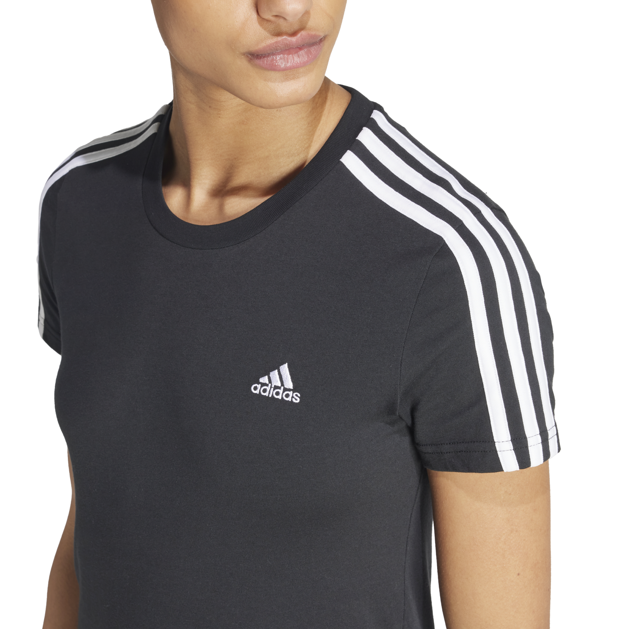 adidas Essentials Slim 3-Stripes Womens Tee