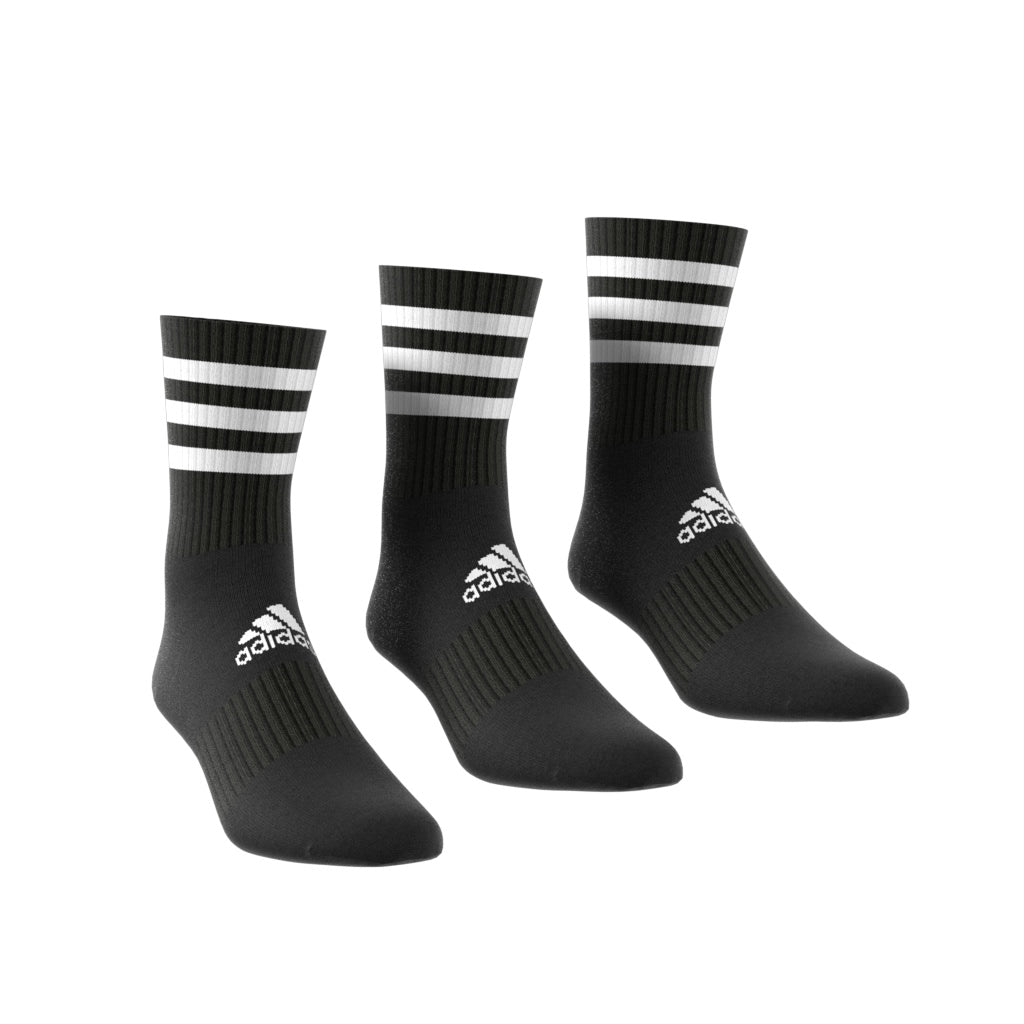 adidas 3 Stripe Cushioned Crew Socks 3 Pack