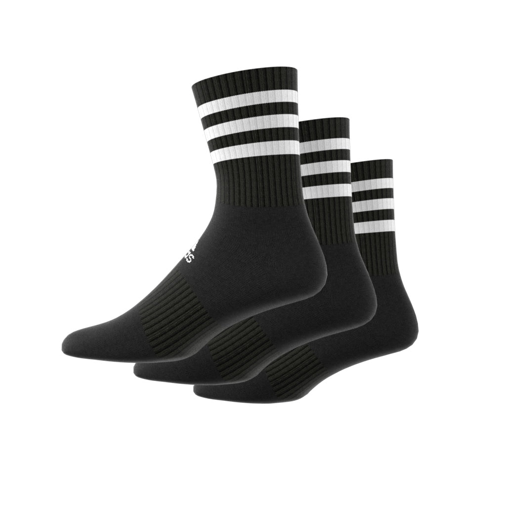 adidas 3 Stripe Cushioned Crew Socks 3 Pack