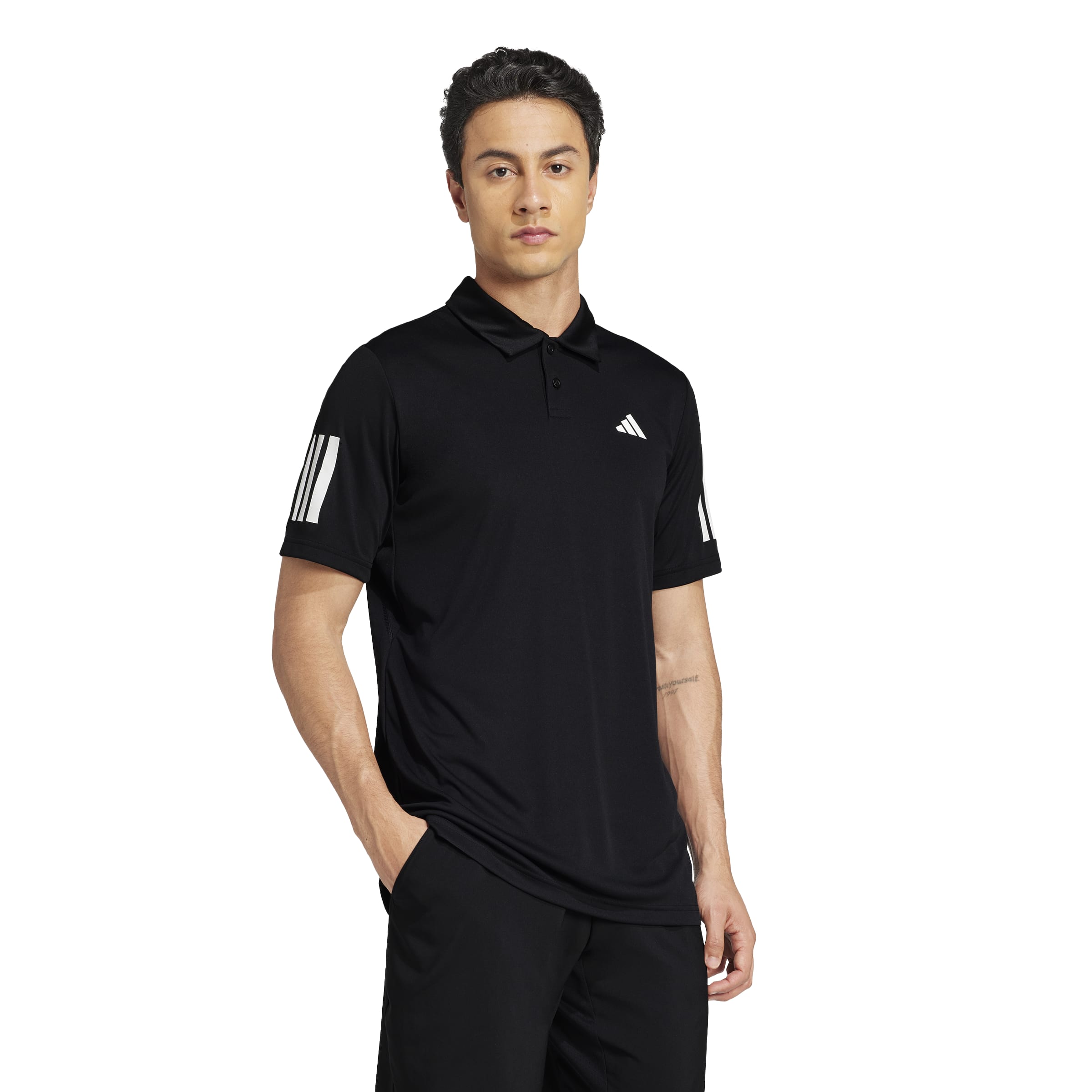 adidas Club 3 Stripes Mens Polo Shirt