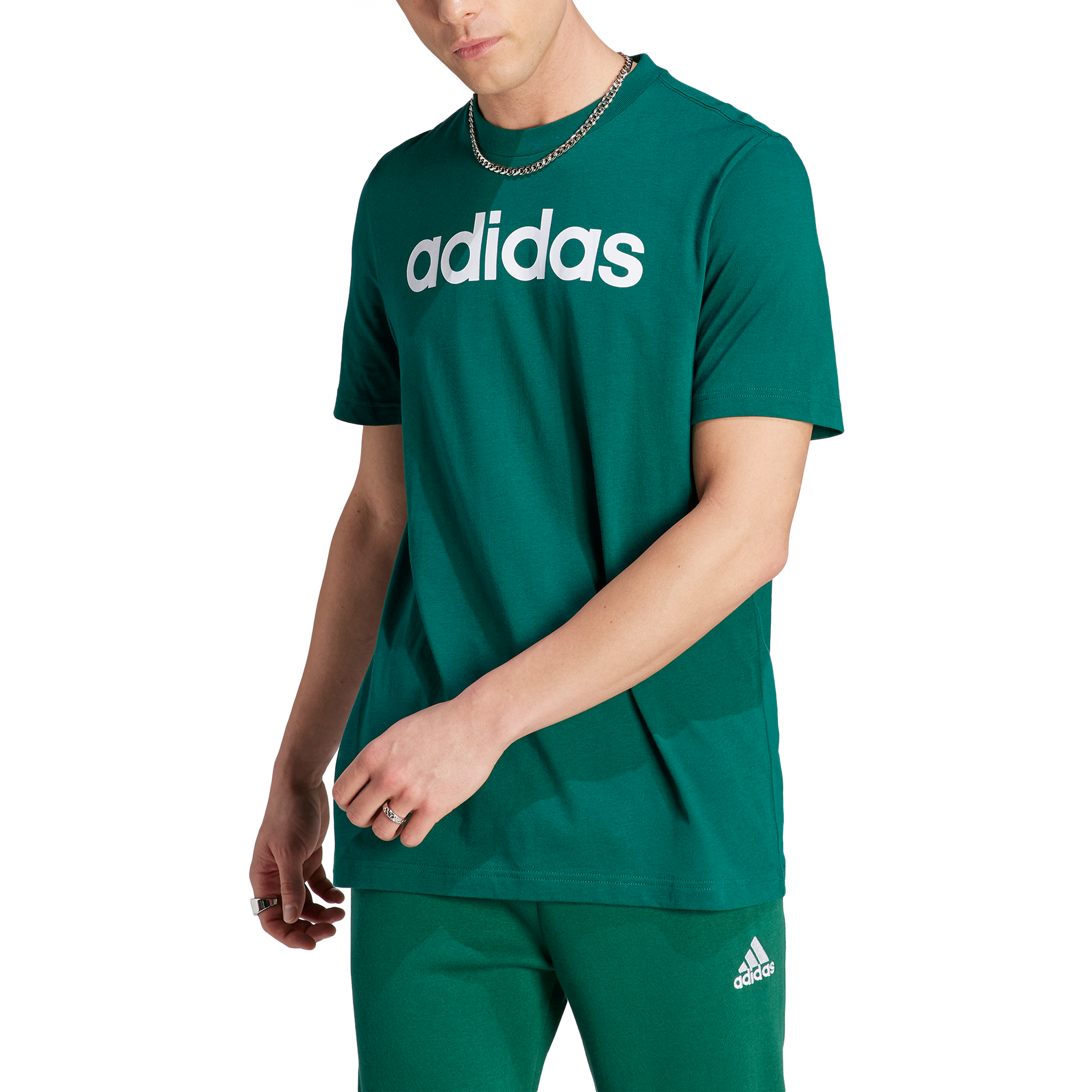 adidas Essentials Single Jersey Linear Embroidered Logo Mens Tee