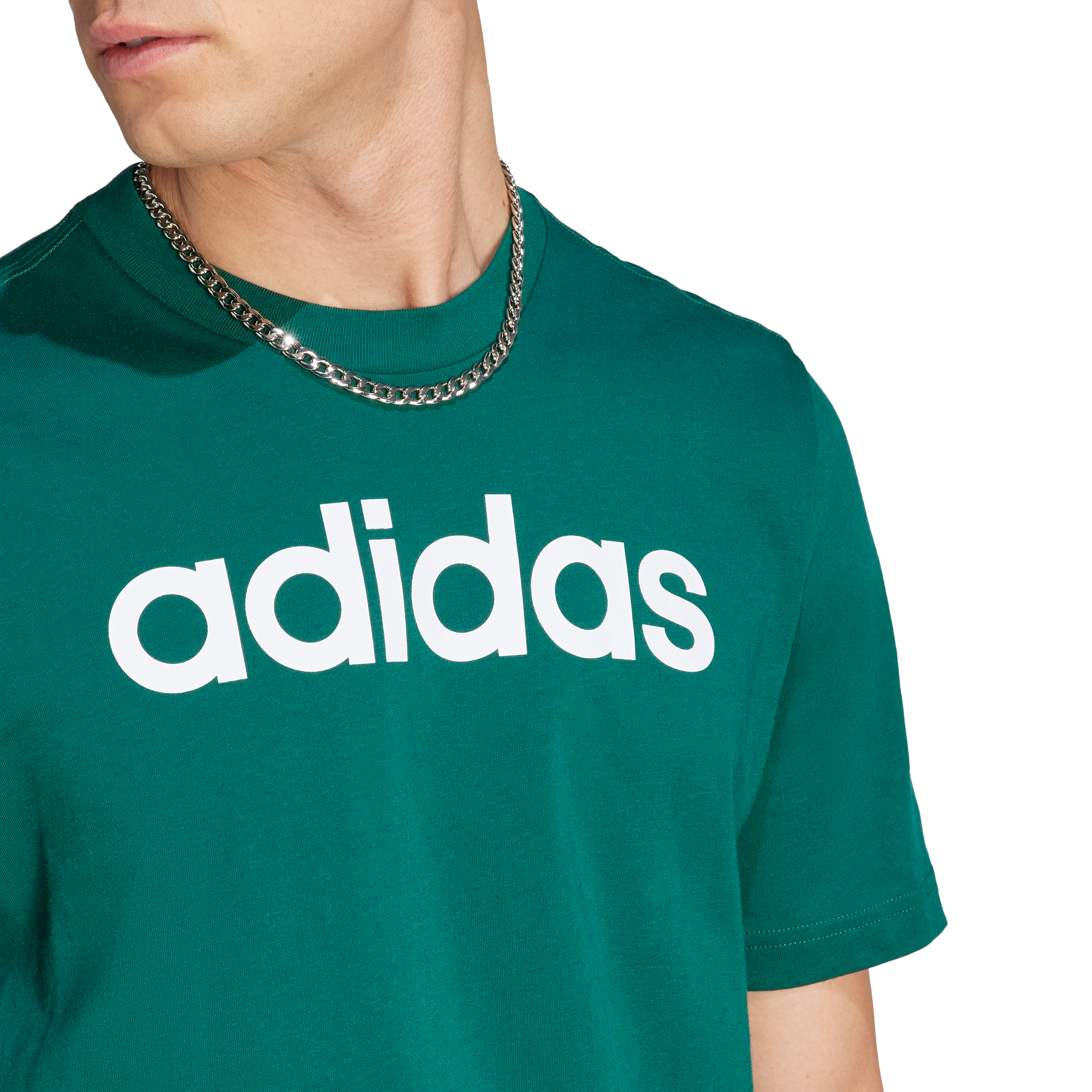 adidas Essentials Single Jersey Linear Embroidered Logo Mens Tee