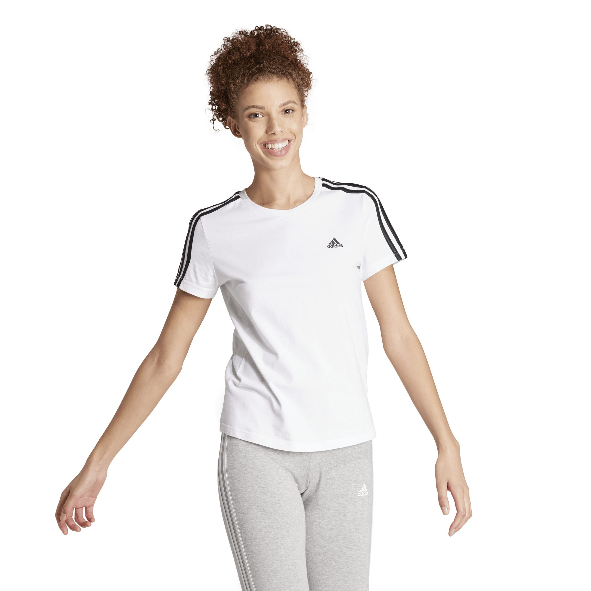 adidas Essentials Slim 3-Stripes Womens Tee