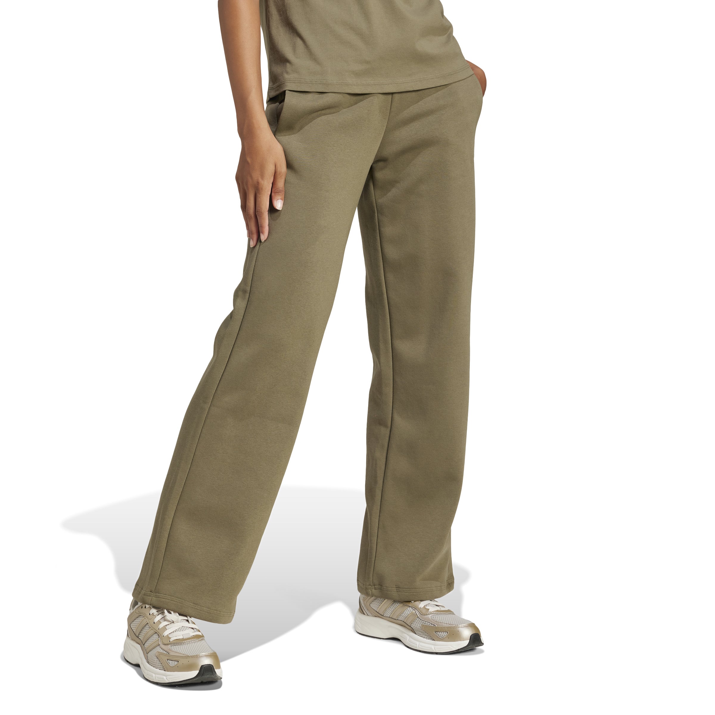 adidas Essentials Small Logo Feel Cozy Open-Hem Womens Joggers