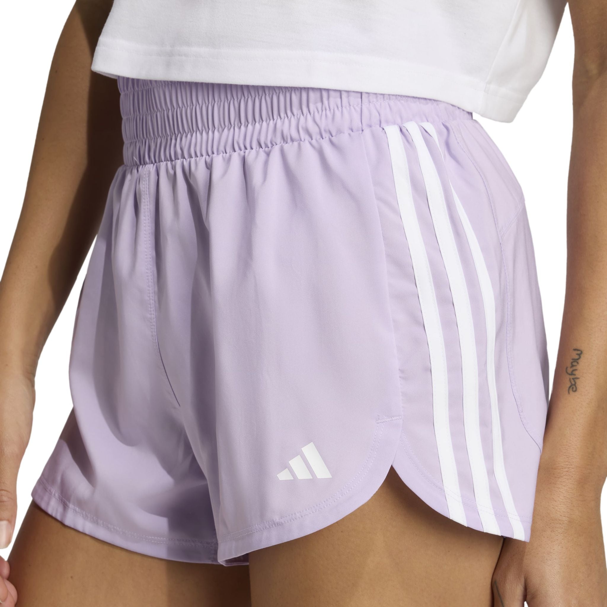 adidas Pacer Training 3-Stripes Woven High-Rise Womens Shorts