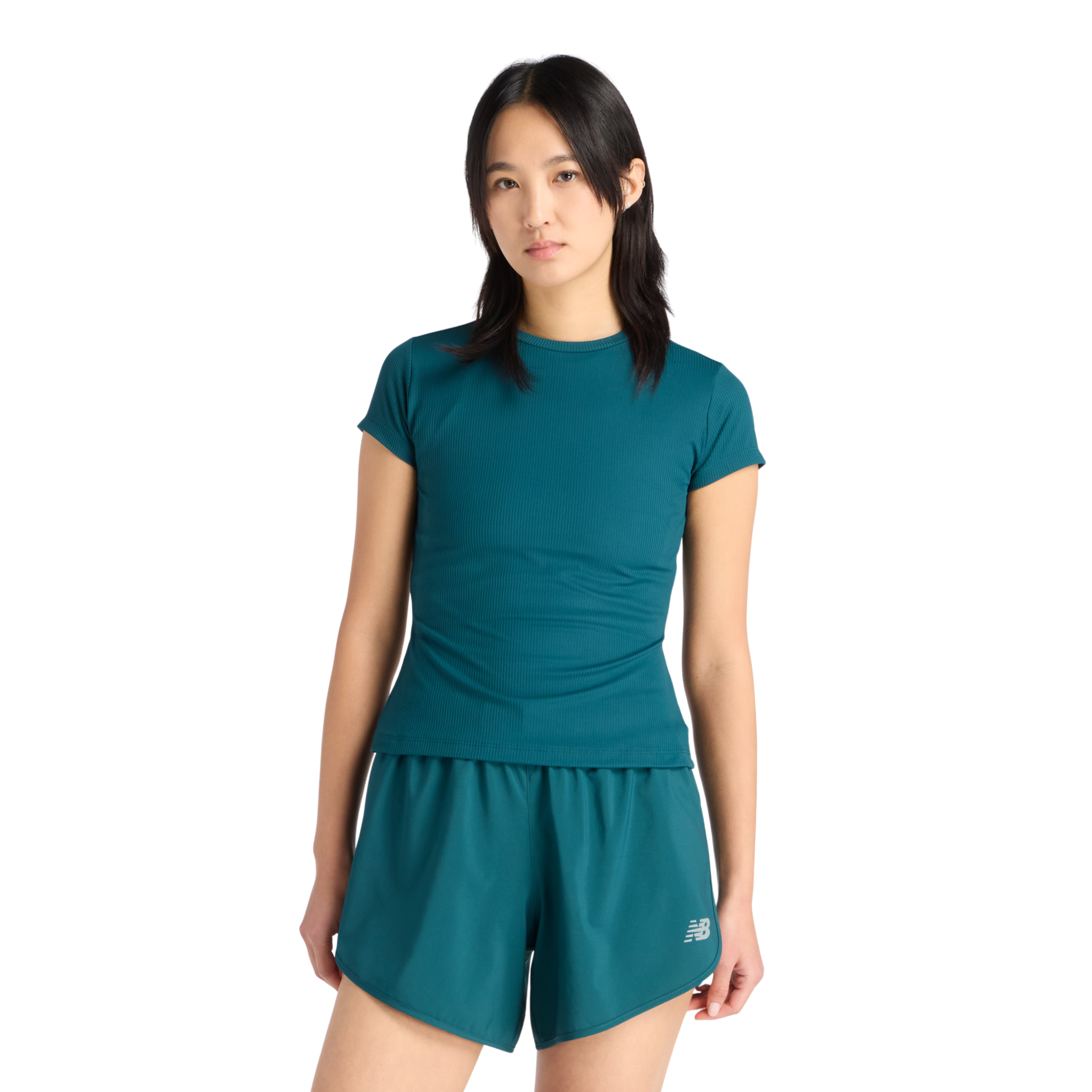 New Balance Ribbed Fitted Womens Tee