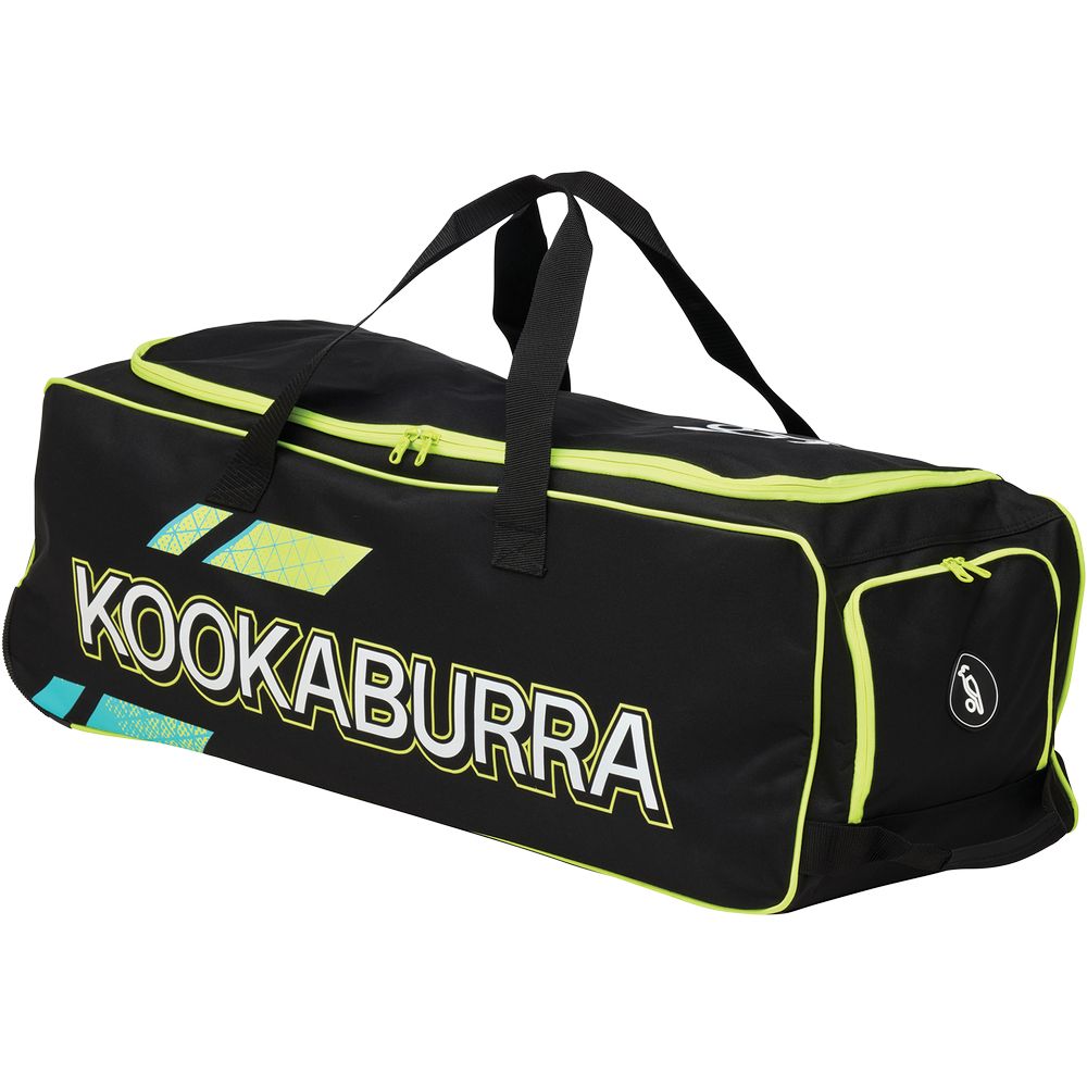 Black Fluro Yellow, Kookaburra Pro 4.0 Wheelie Bag | SportsPower