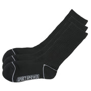 Black, Sportspower Crew Cut Socks 3pk Img 5 | SportsPower